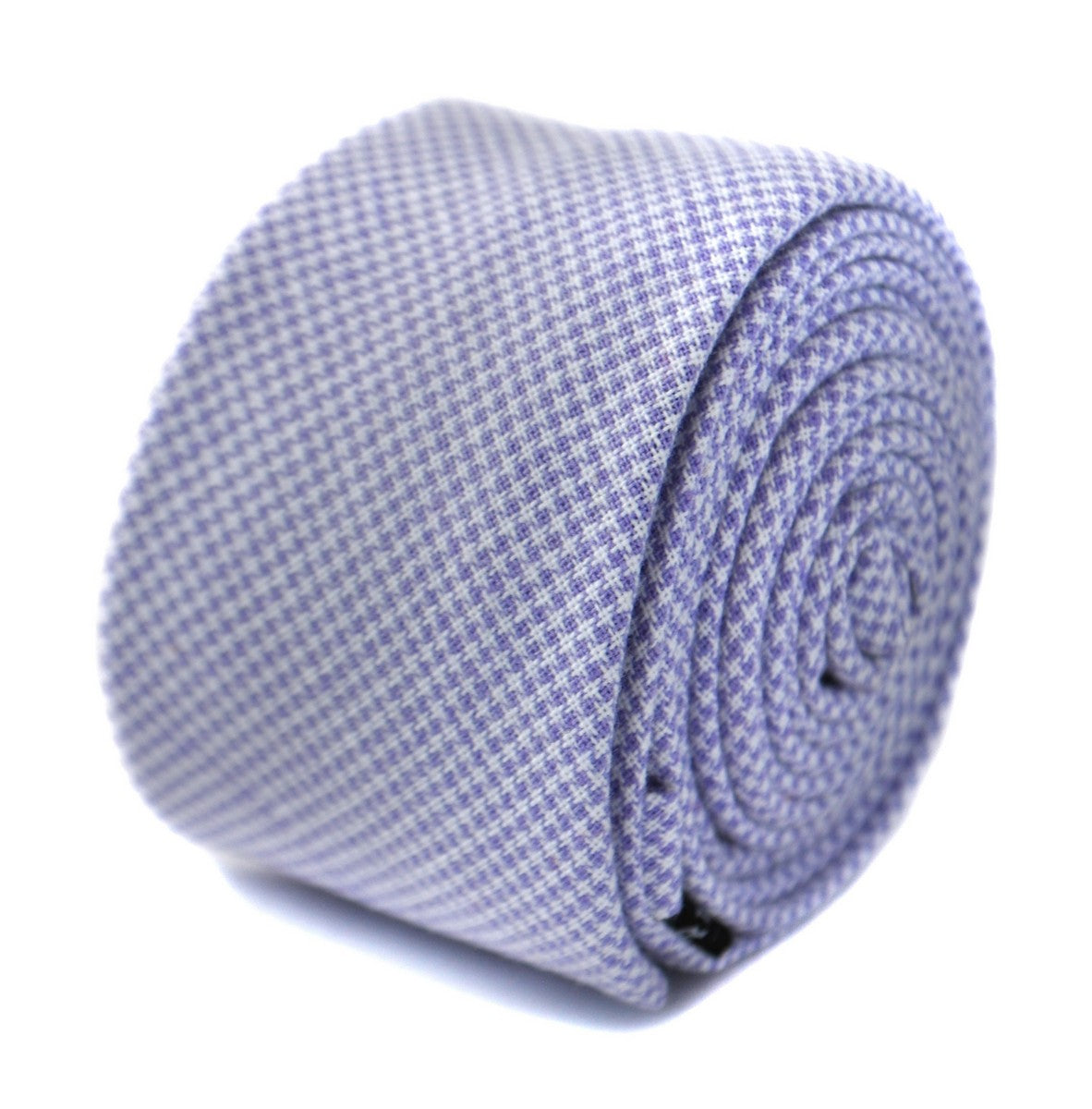 Lilac Purple Dogtooth Skinny Cotton Tie