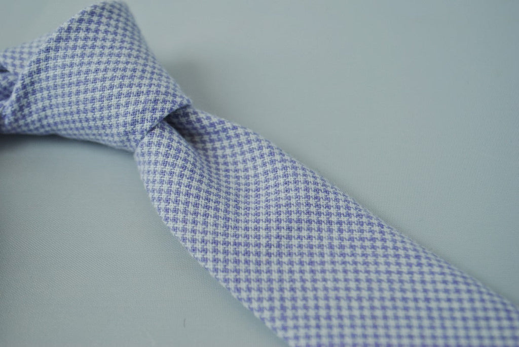 Lilac Purple Dogtooth Skinny Cotton Tie