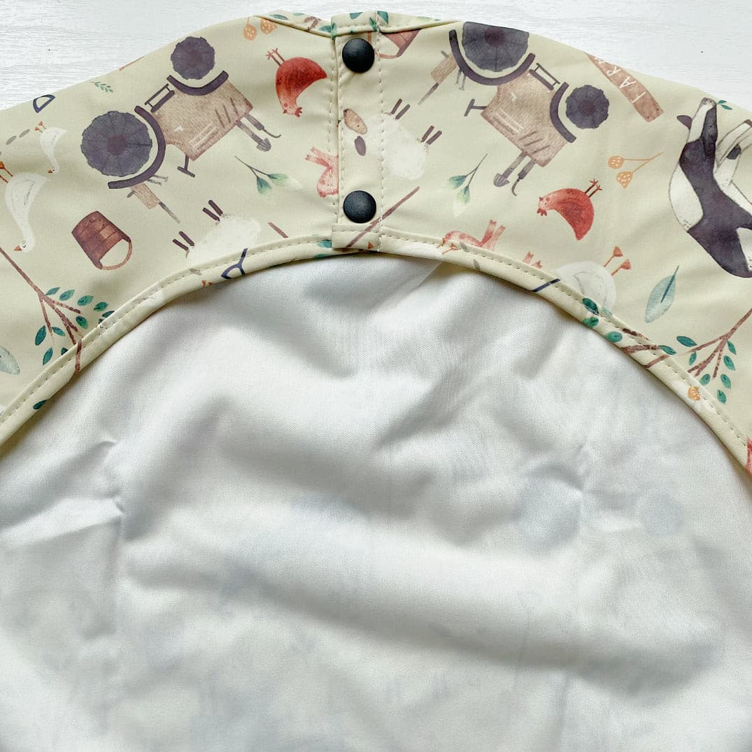 Long Sleeved Baby Bib - Farm Yard Print