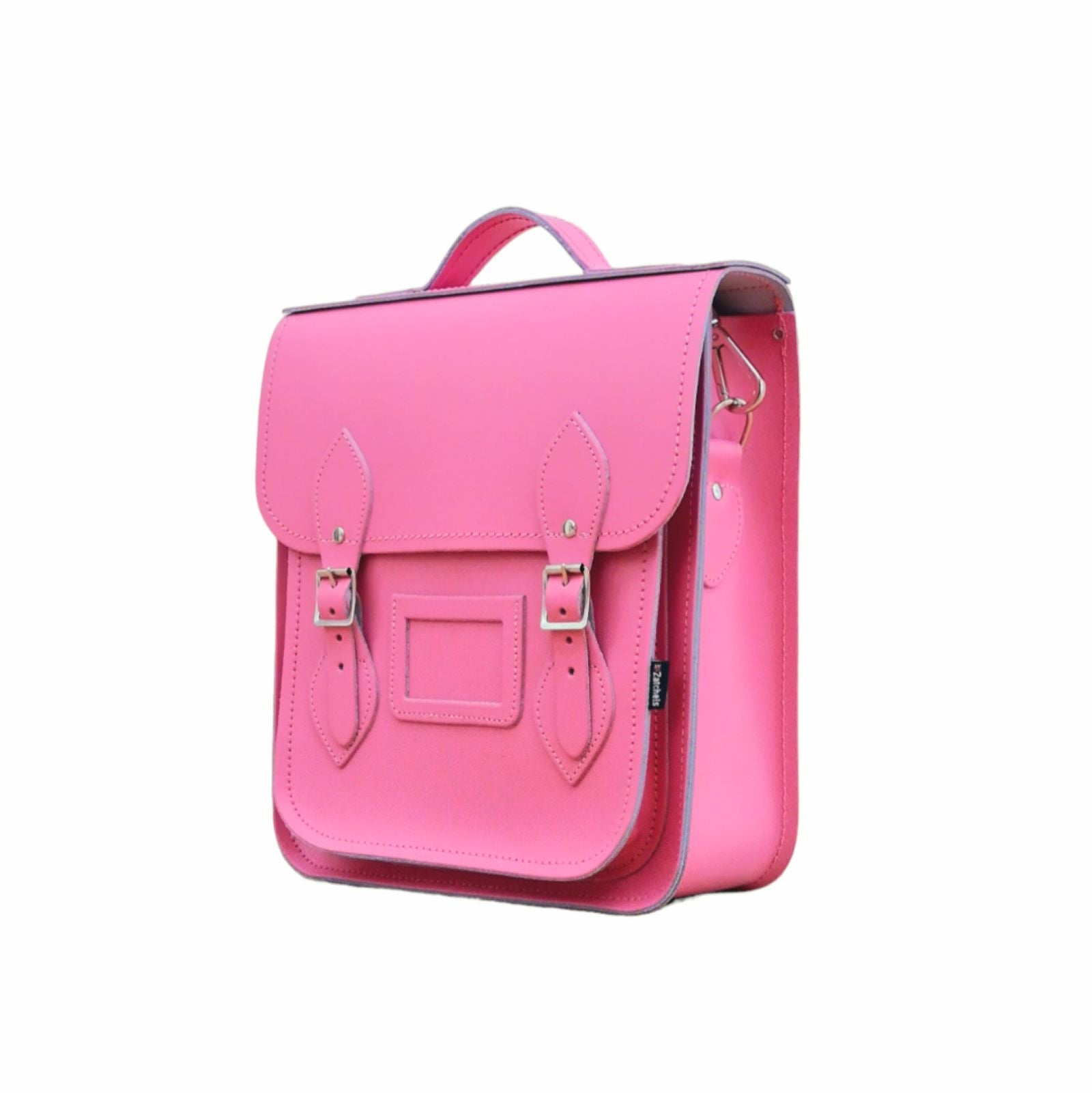 Handmade Leather City Backpack in Hot Fuchsia
