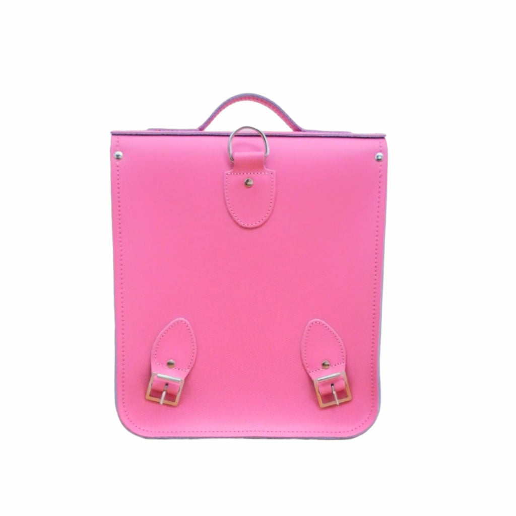 Handmade Leather City Backpack in Hot Fuchsia