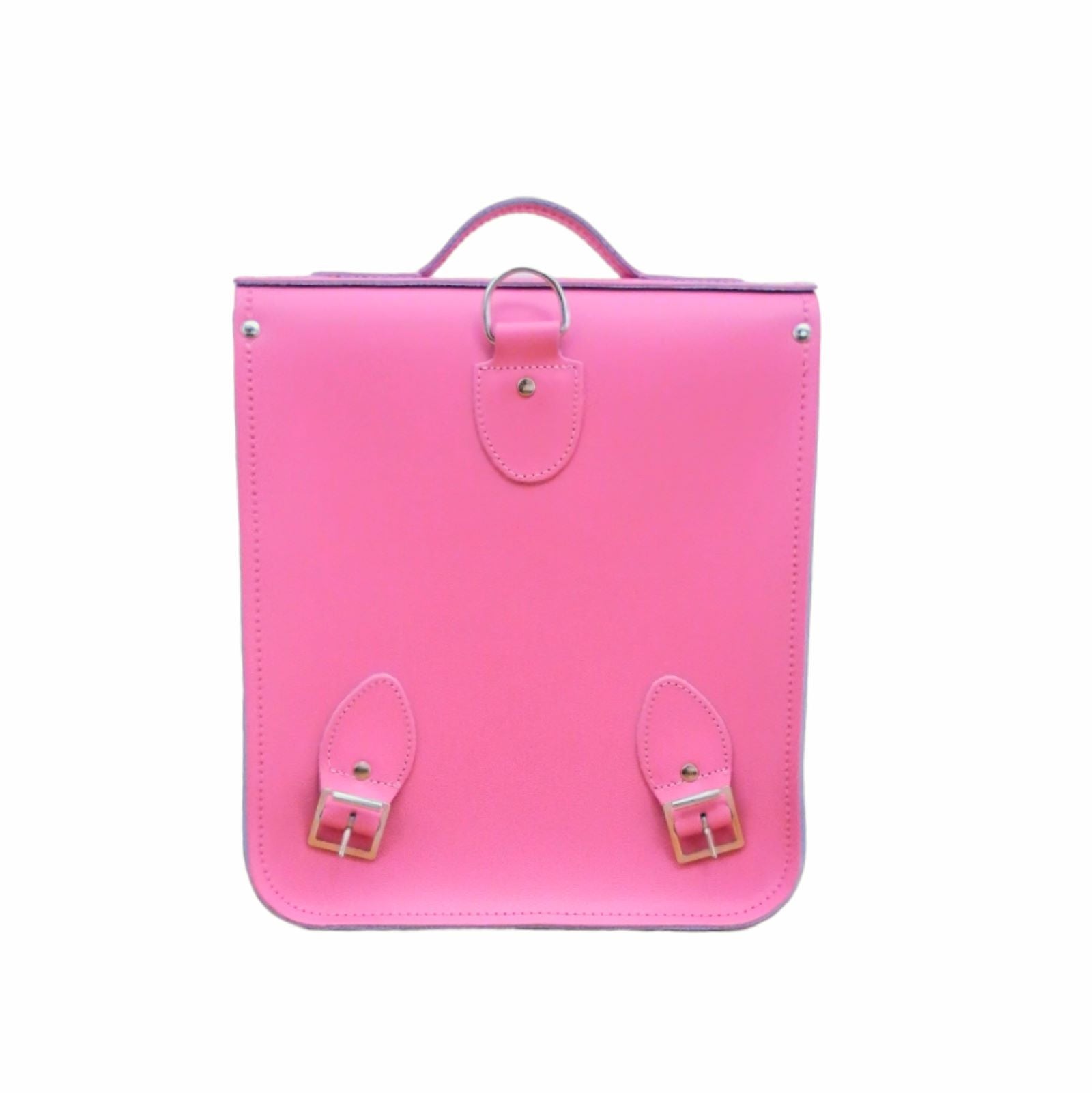 Handmade Leather City Backpack in Hot Fuchsia