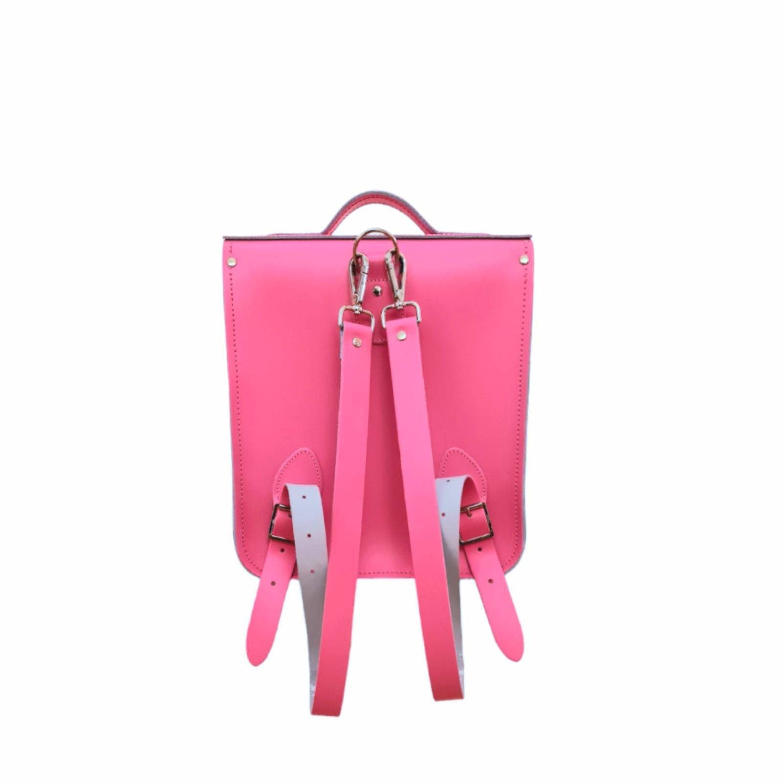 Handmade Leather City Backpack in Hot Fuchsia