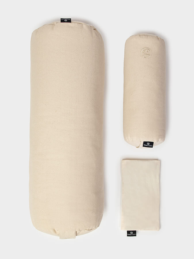 Organic Meditation Bolster and Eye Pillow Set for Yoga and Relaxation