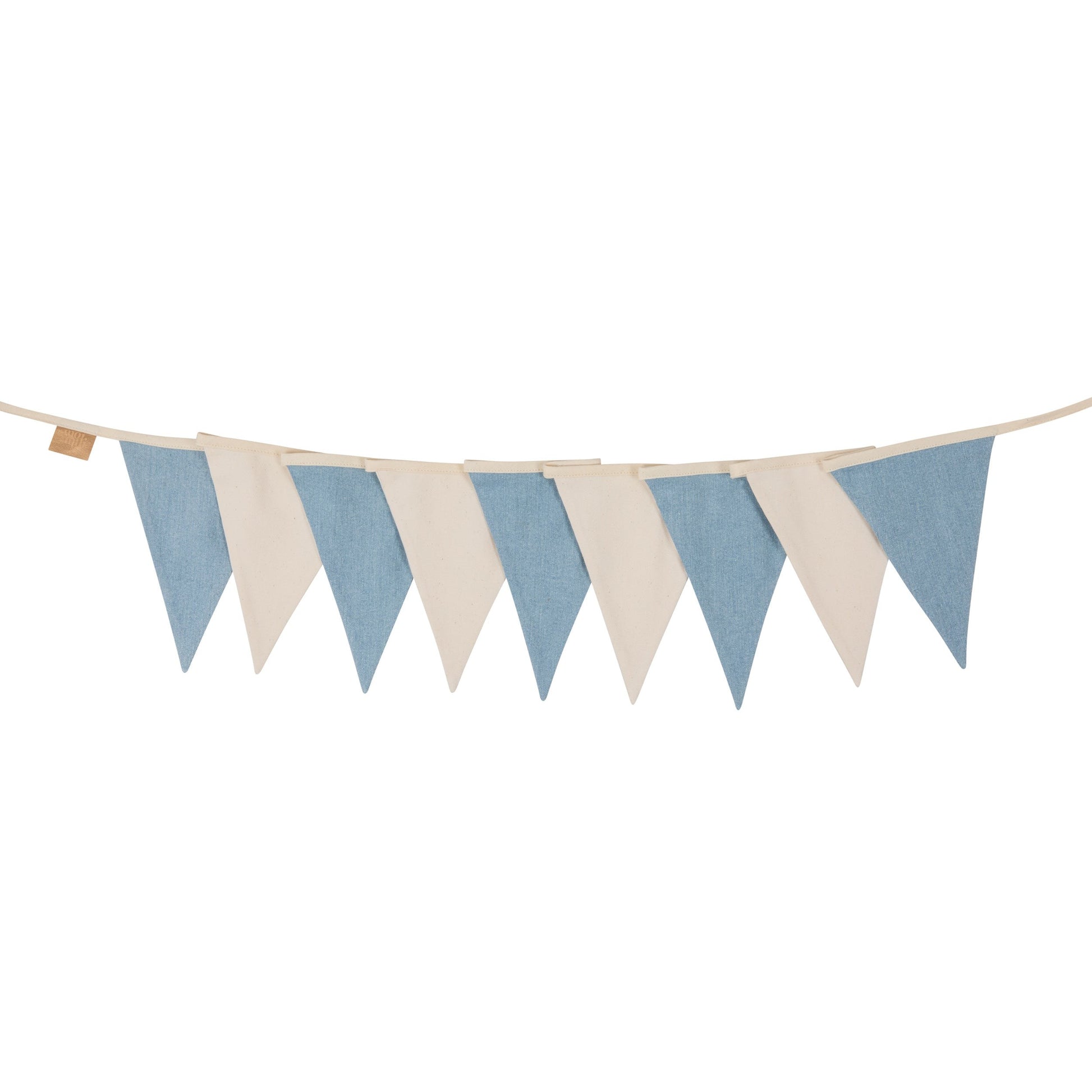 soft cotton and linen garland with 9 pendants, gently draped over a crib in a cozy nursery