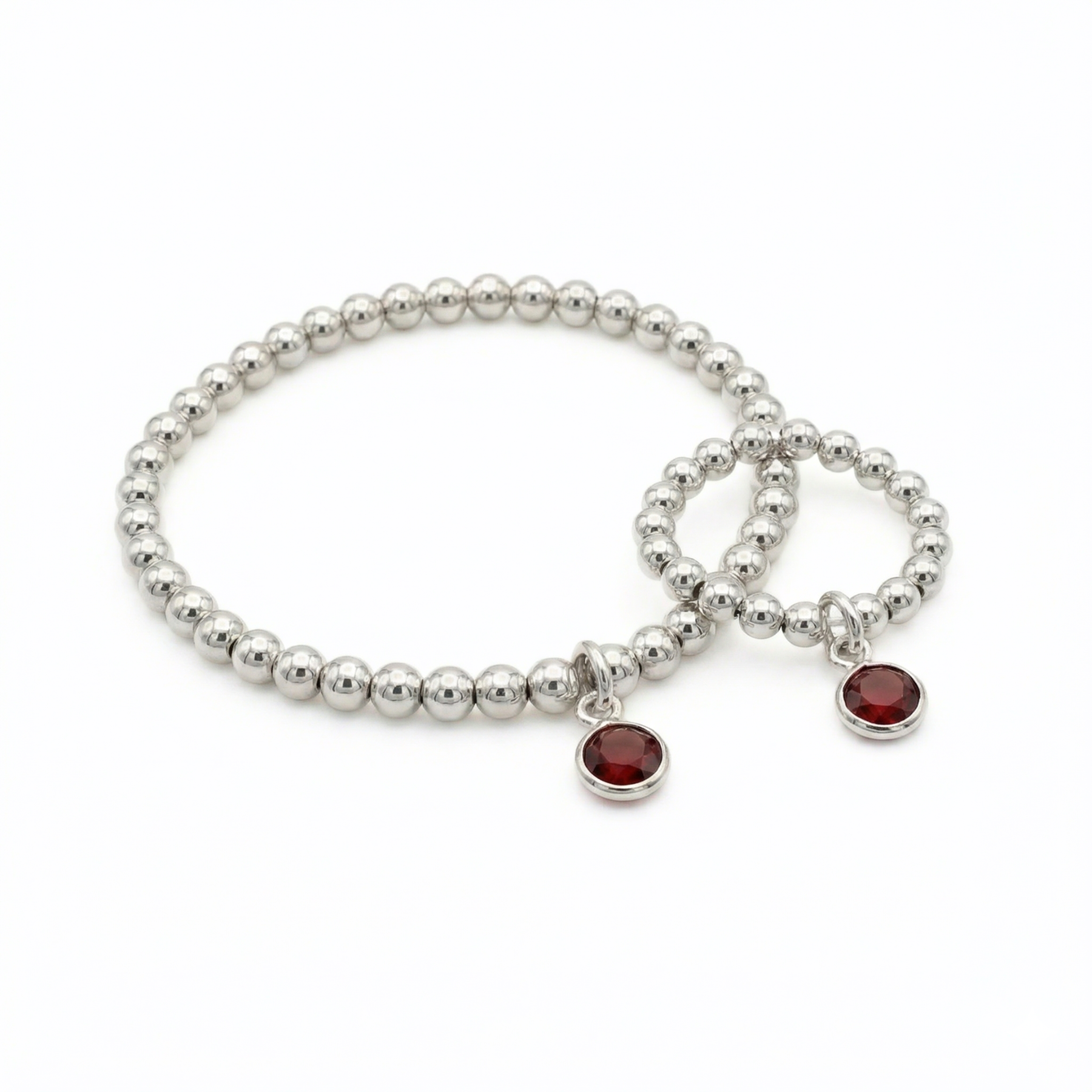 Garnet Bracelet and Ring Set Customizable