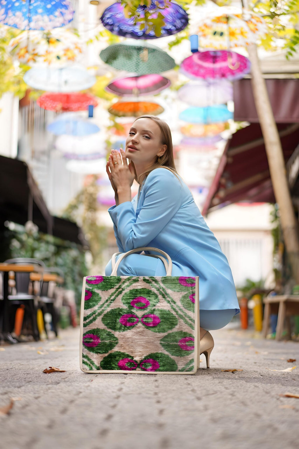 Gemma Silk & Leather Tote Bag - Spacious & Handcrafted by Jkel at www.brixbailey.com