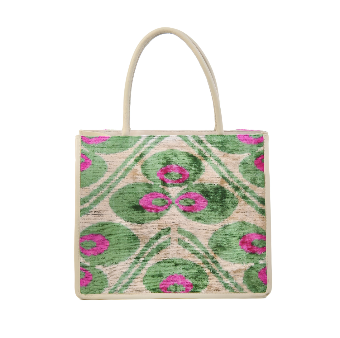 Gemma Silk & Leather Tote Bag - Spacious & Handcrafted by Jkel at www.brixbailey.com