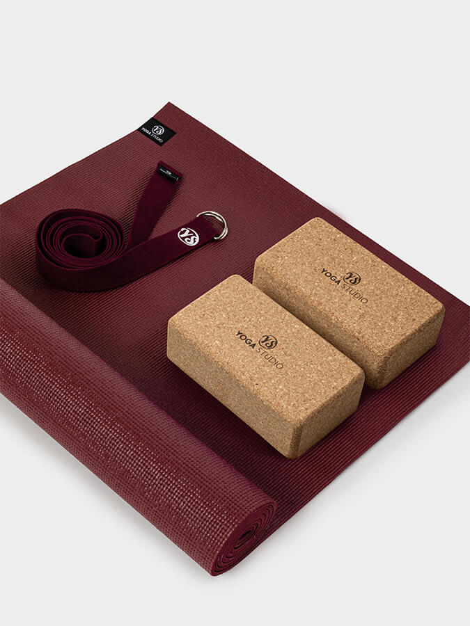 Starter Cork Yoga Set with Mat Blocks and Strap