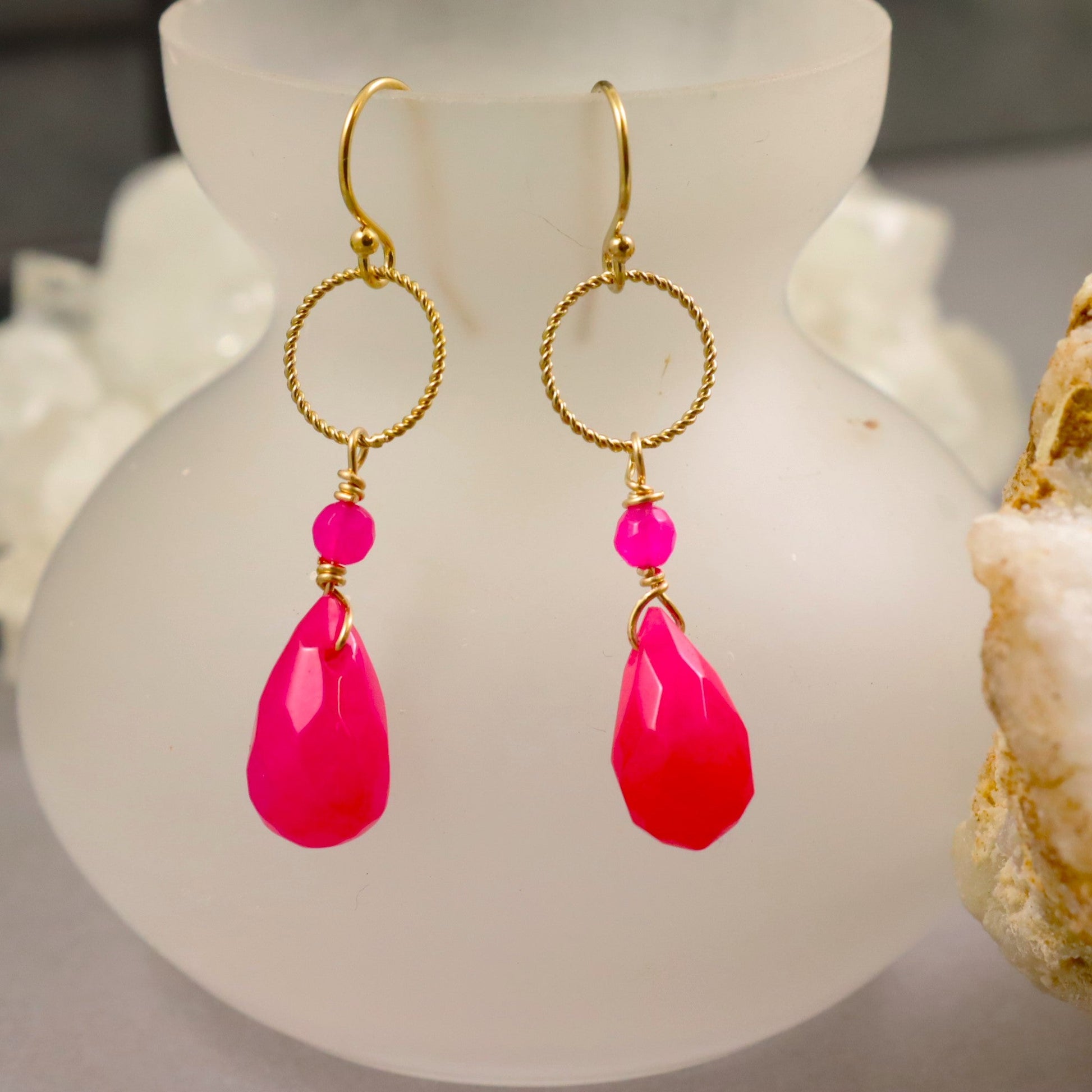 Fuchsia Pink Earrings