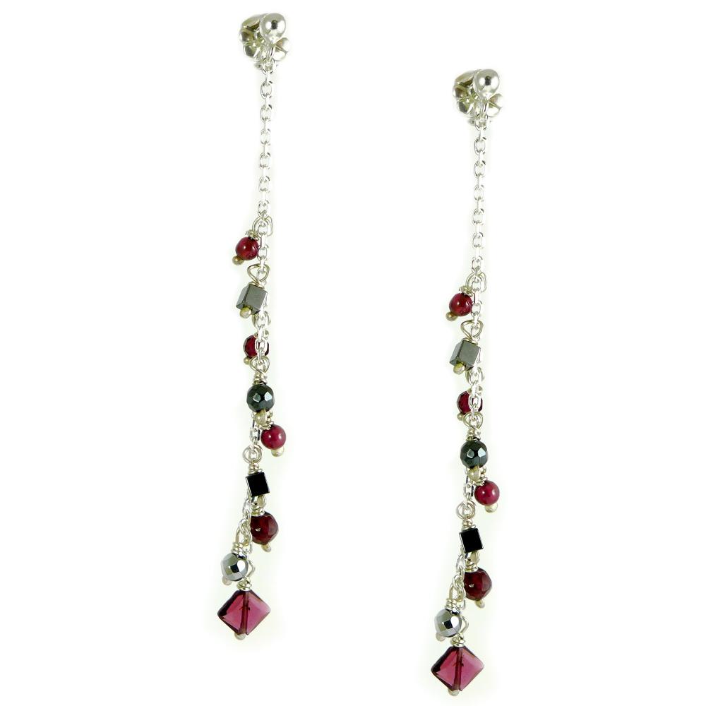 Garnet & Hematite Earrings