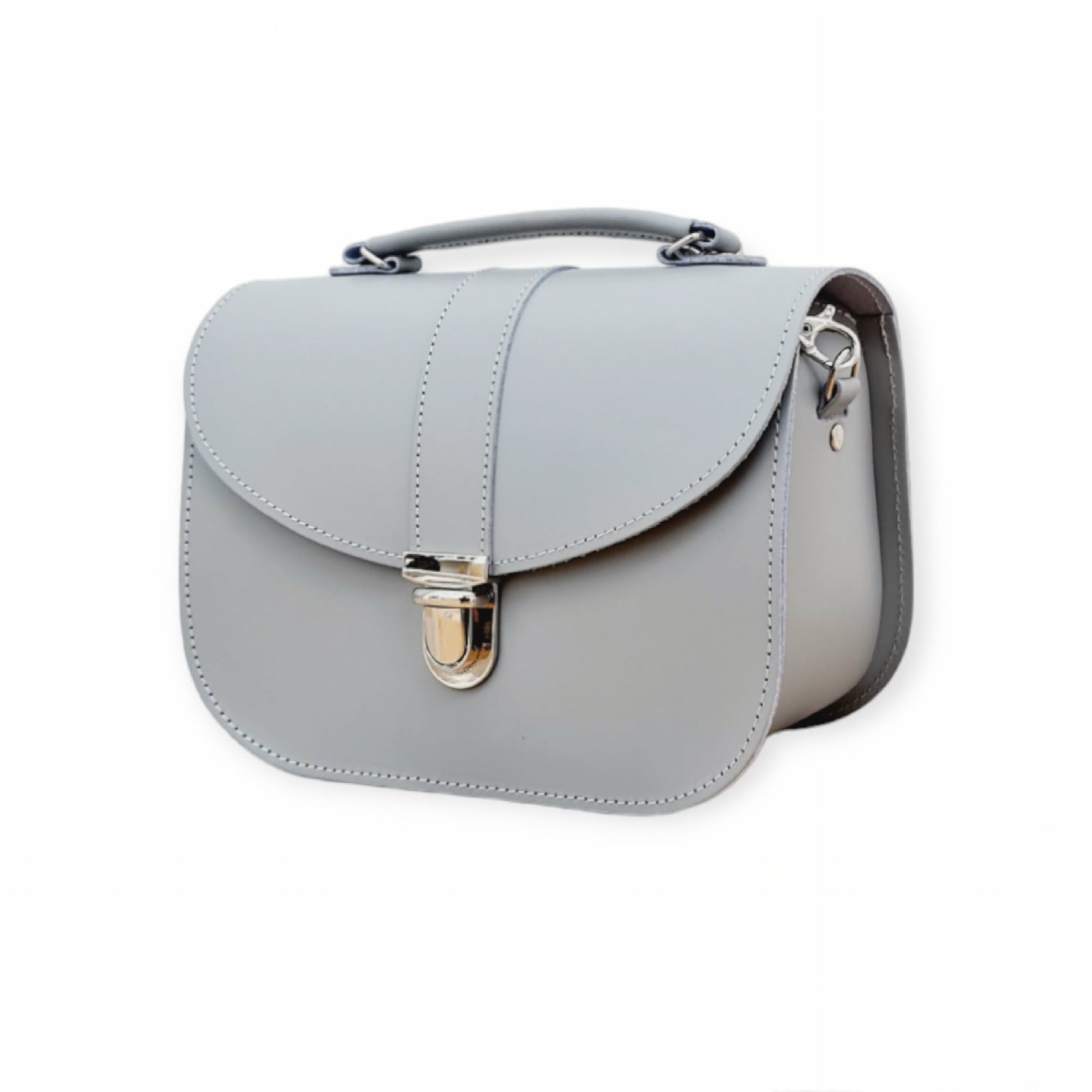 Olympia Handmade Leather Bag in Ghost Grey - Pre-order Jan 2026 Delivery