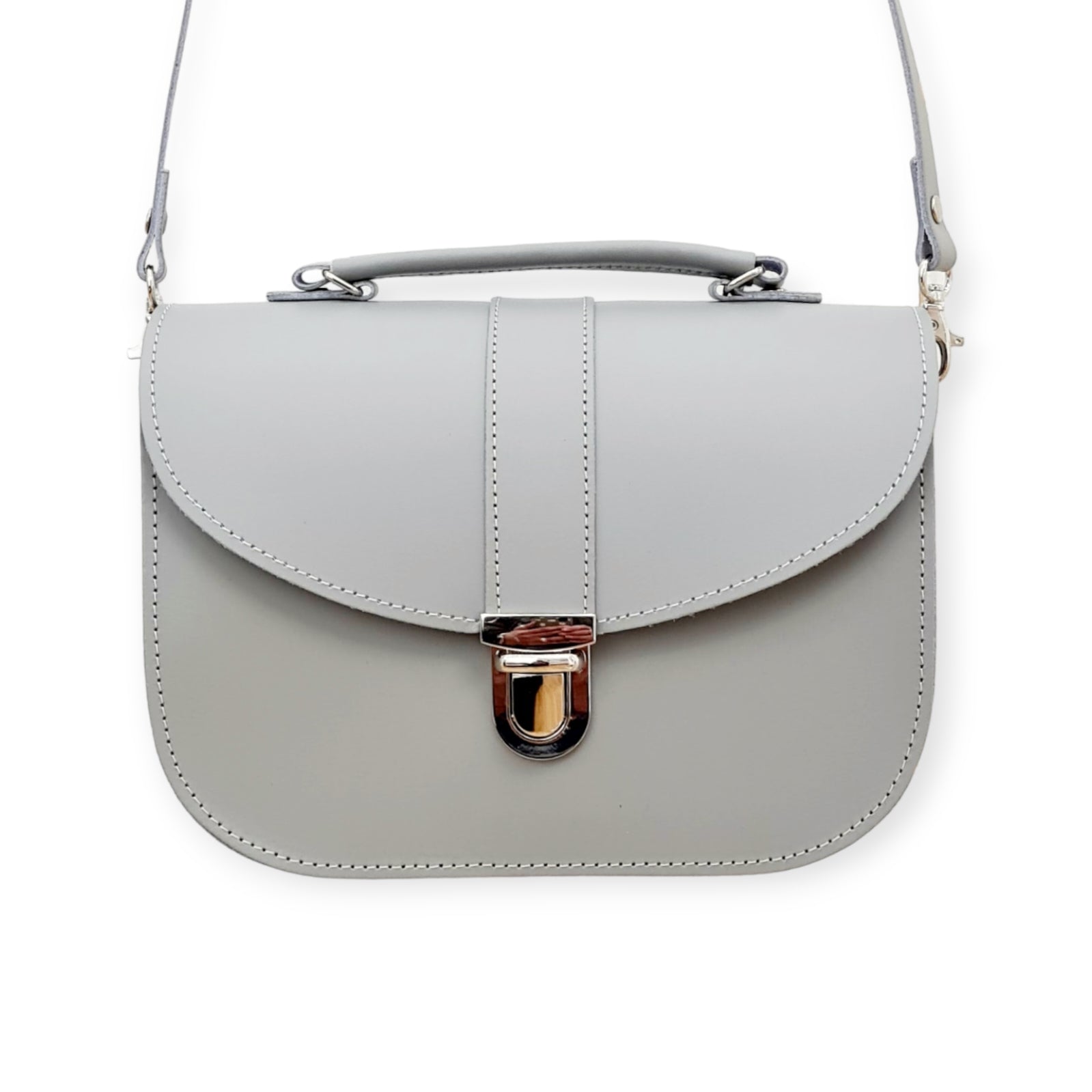 Olympia Handmade Leather Bag in Ghost Grey - Pre-order Jan 2026 Delivery