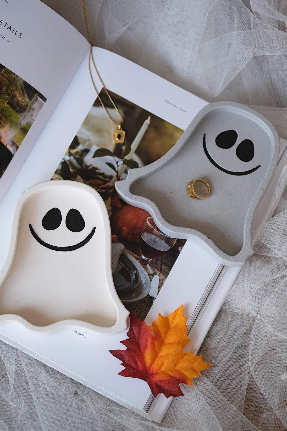 Ghost Shaped Tray for Halloween and Autumn Decor
