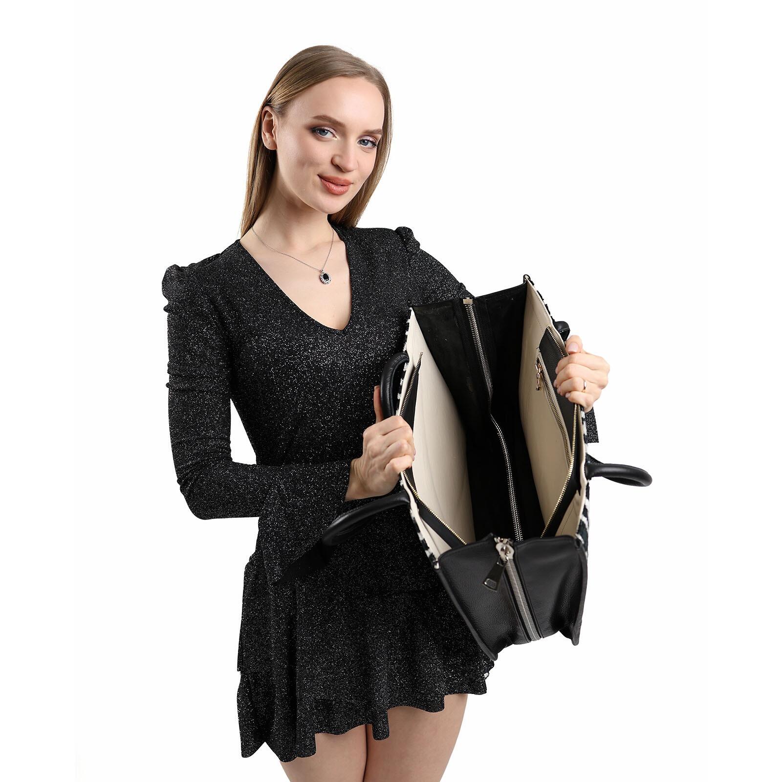 Luxurious Gillian Zebra Pattern Silk & Leather Tote Bag by Jkel at www.brixbailey.com