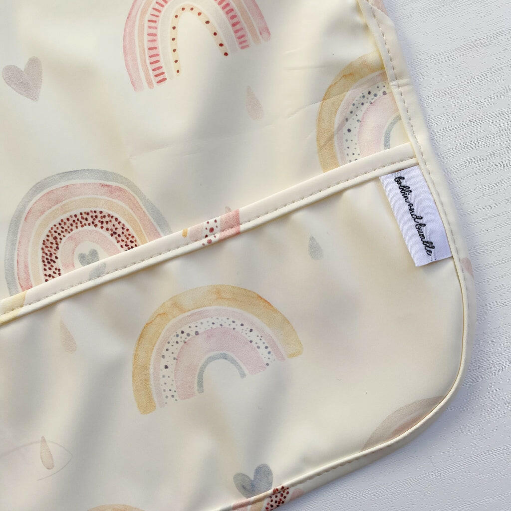 Long Sleeved Baby Bib - Rainbow print
