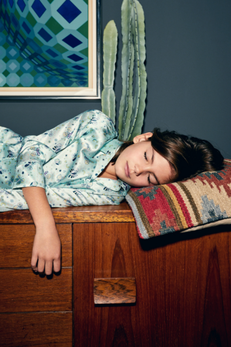 Glacier Butterfly Silk Pyjama Set for Girls