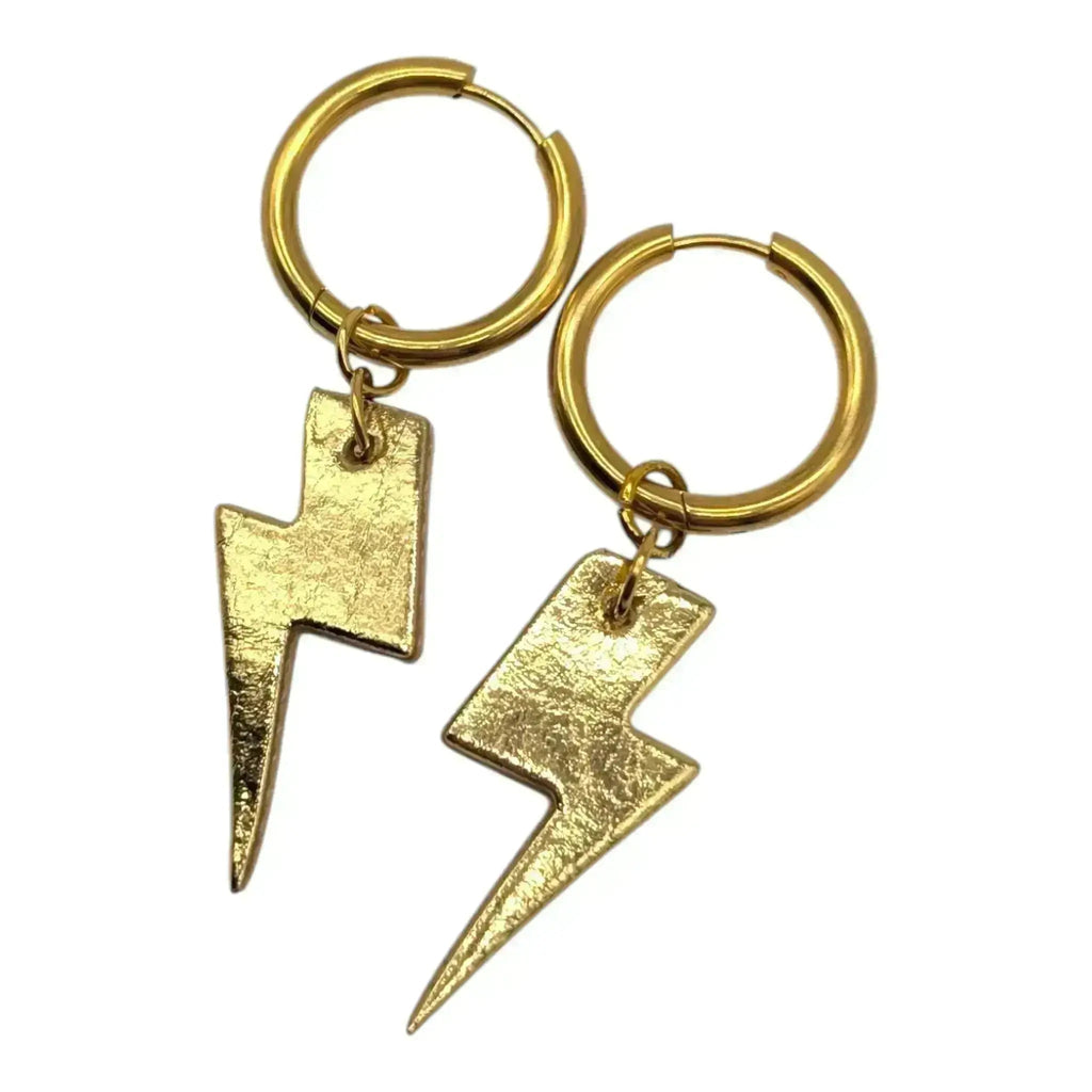 Gold and Cheetah Mini Lightning Bolt Cork Charms