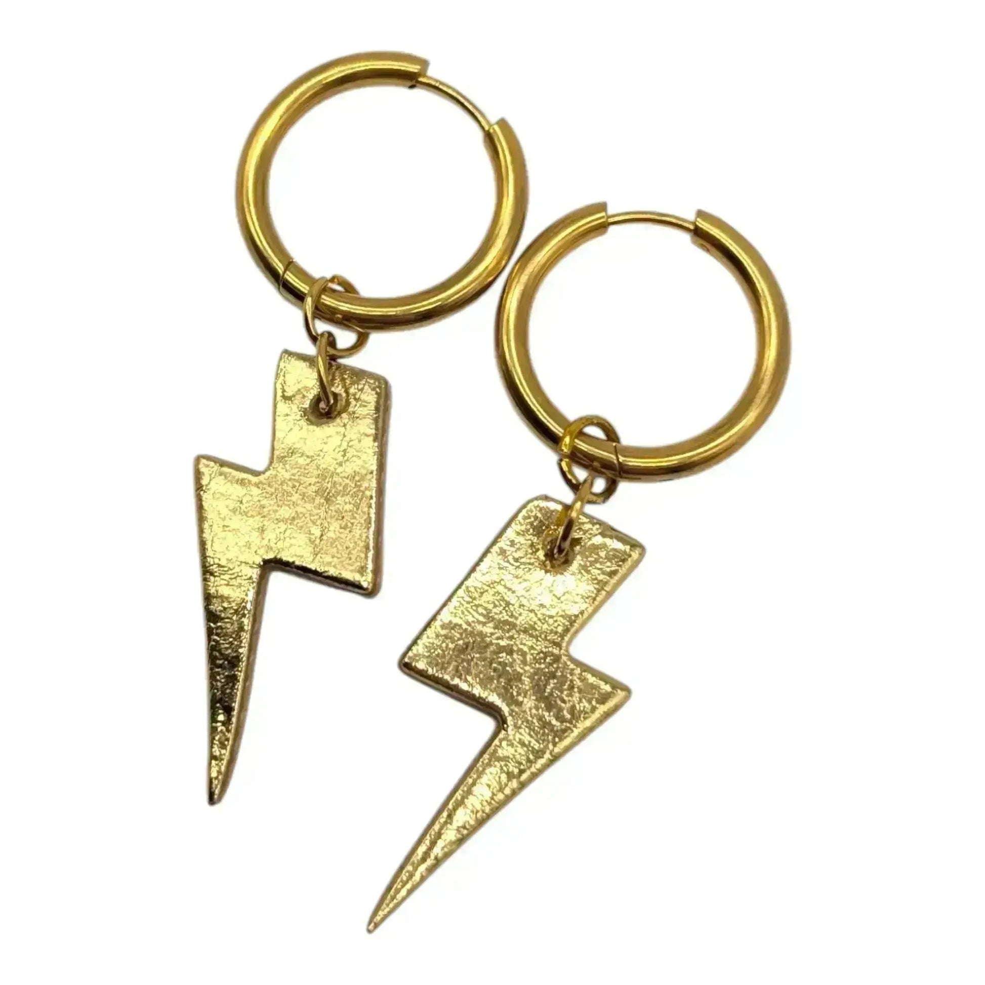 Gold and Cheetah Mini Lightning Bolt Cork Charms