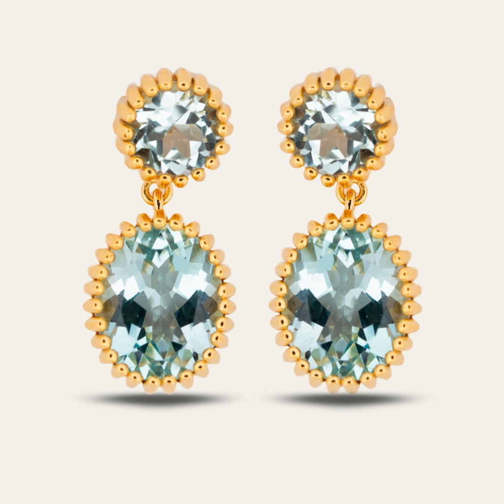 Gold Sky Blue Topaz Aurelia Earrings