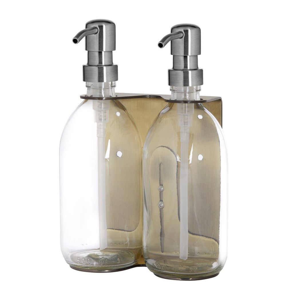 Gold Double Wall Mounted Soap Dispenser