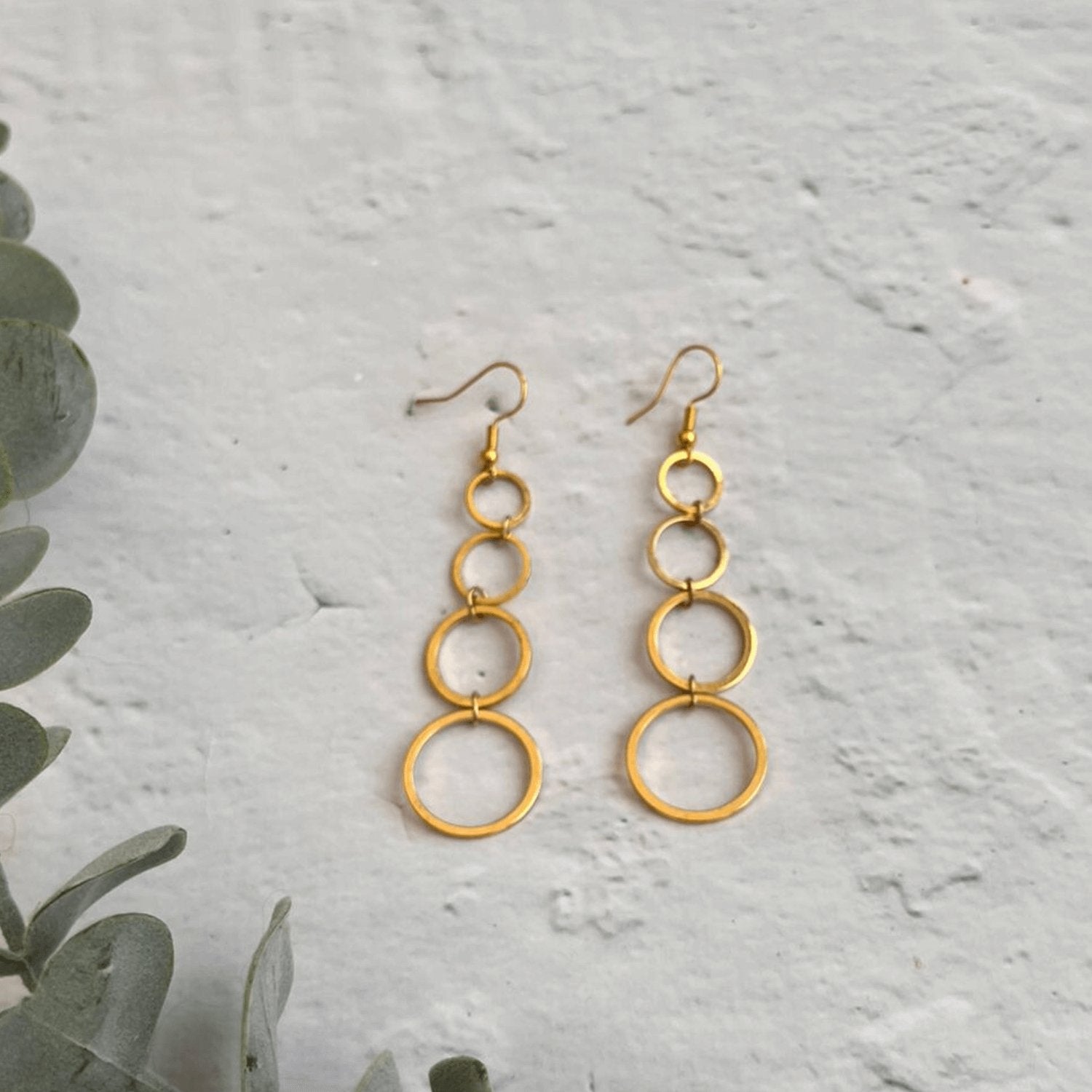 Gold Drop Earrings Handcrafted