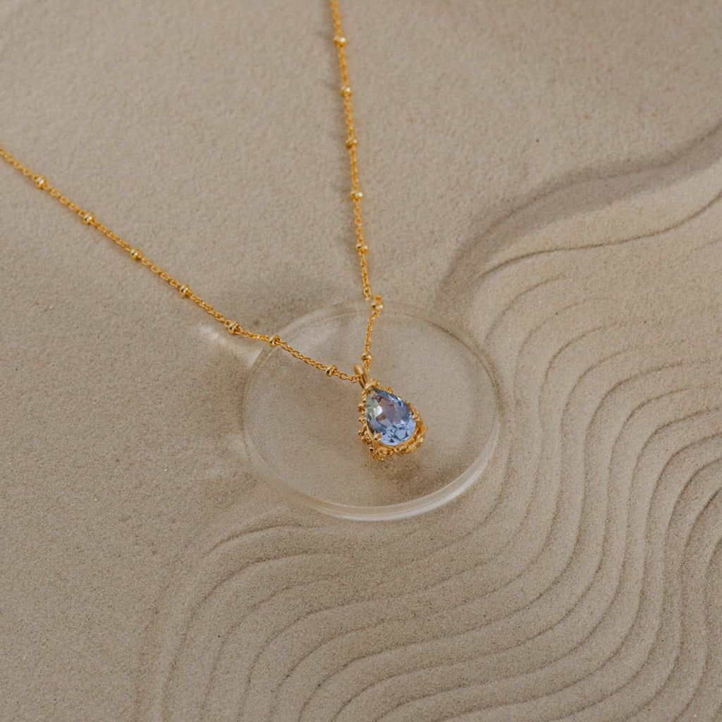 Gold Vermeil Blue Topaz Necklace Aurelia