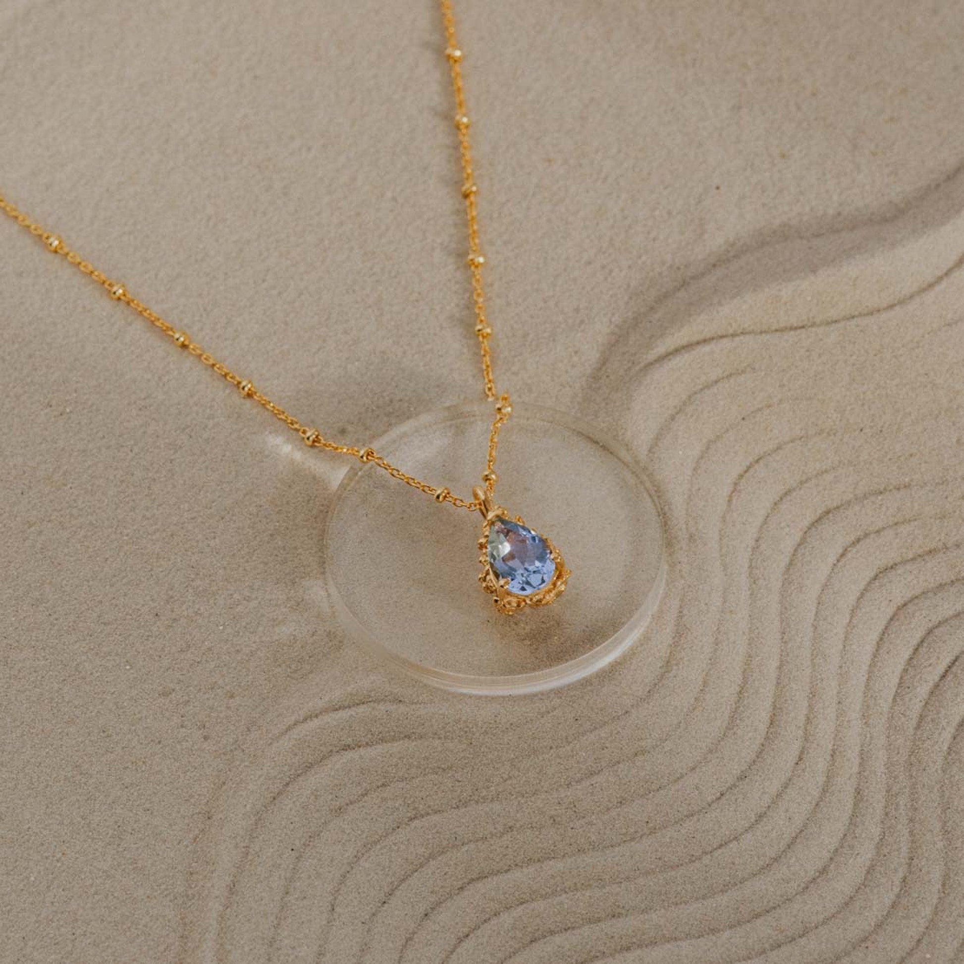 Gold Vermeil Blue Topaz Necklace Aurelia
