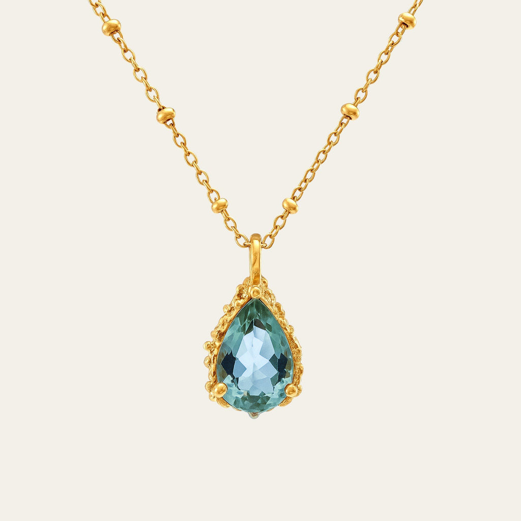 Gold Vermeil Blue Topaz Necklace Aurelia
