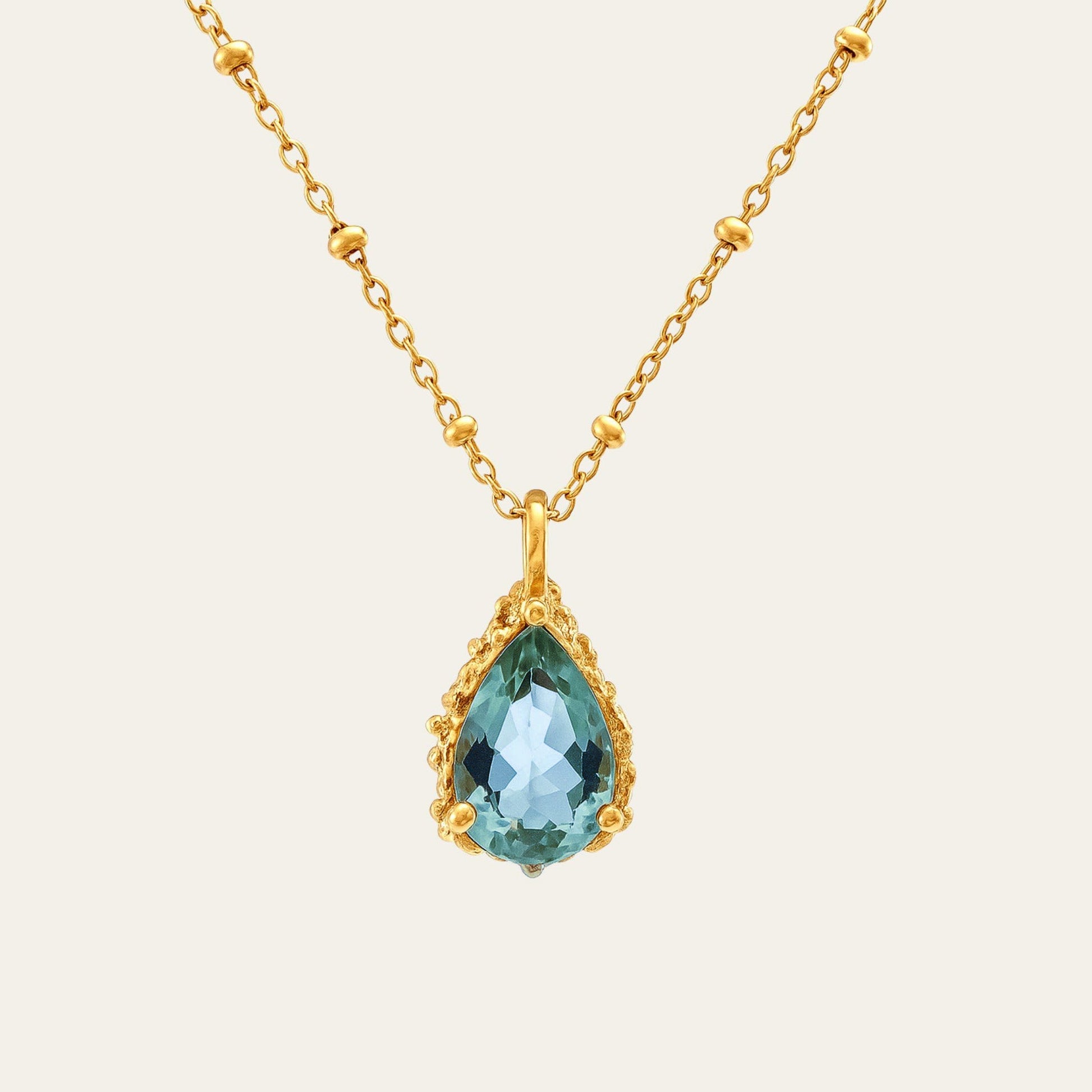Gold Vermeil Blue Topaz Necklace Aurelia