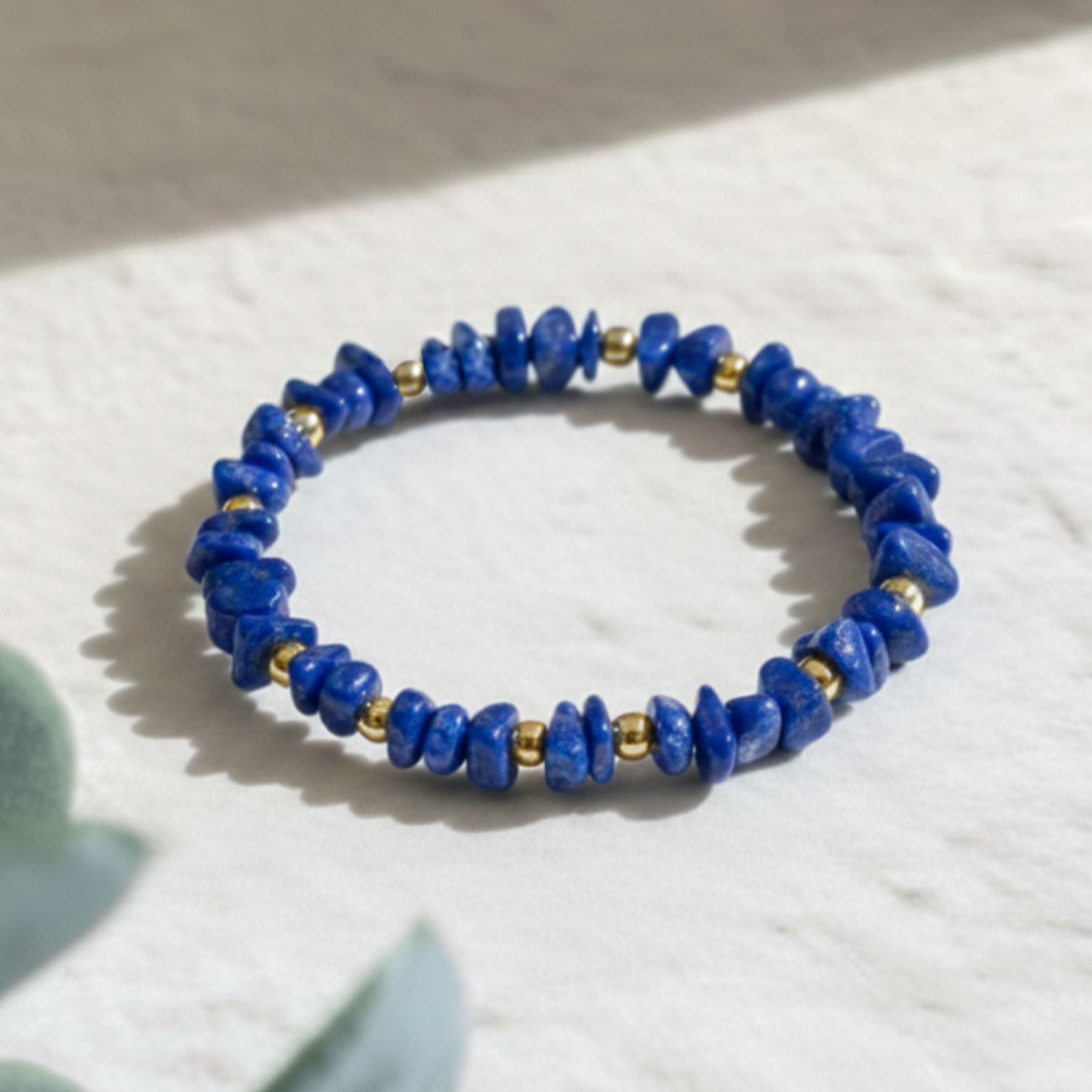 Lapis Lazuli Gemstone Bracelet in Sterling Silver or Gold