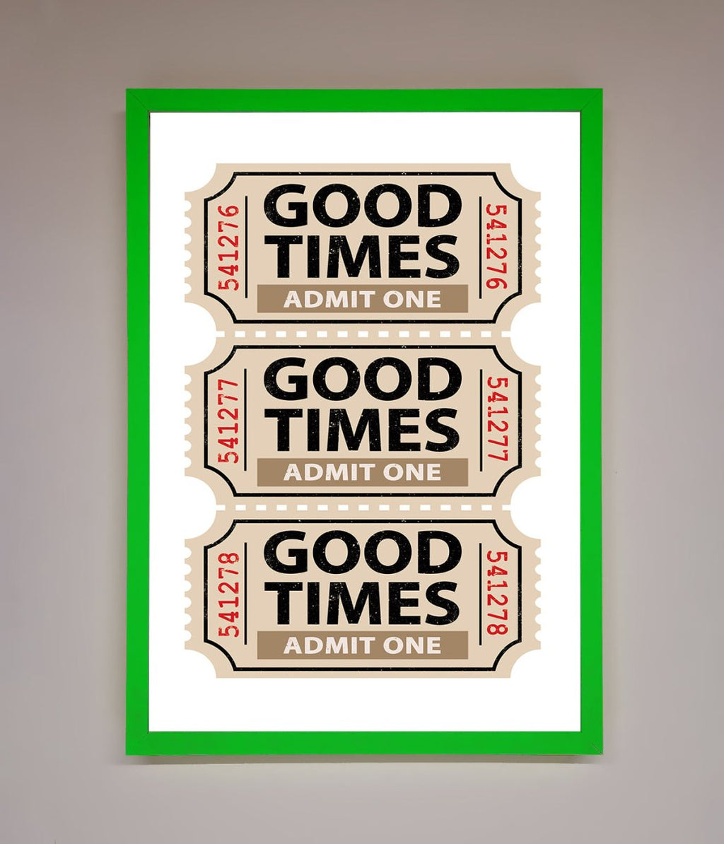 Good Times Beige Framed Wall Art