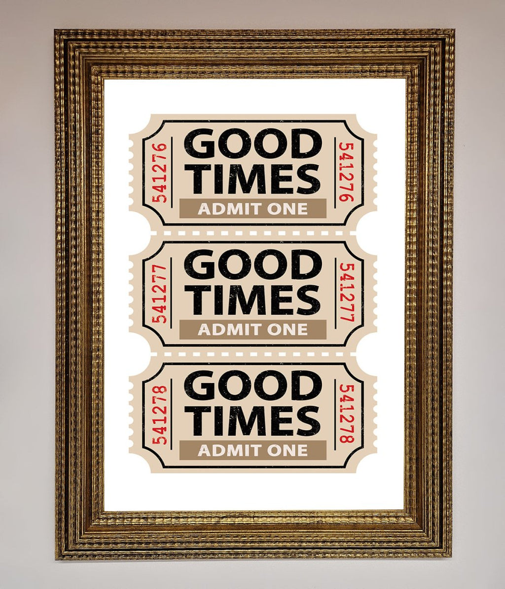 Good Times Beige Framed Wall Art
