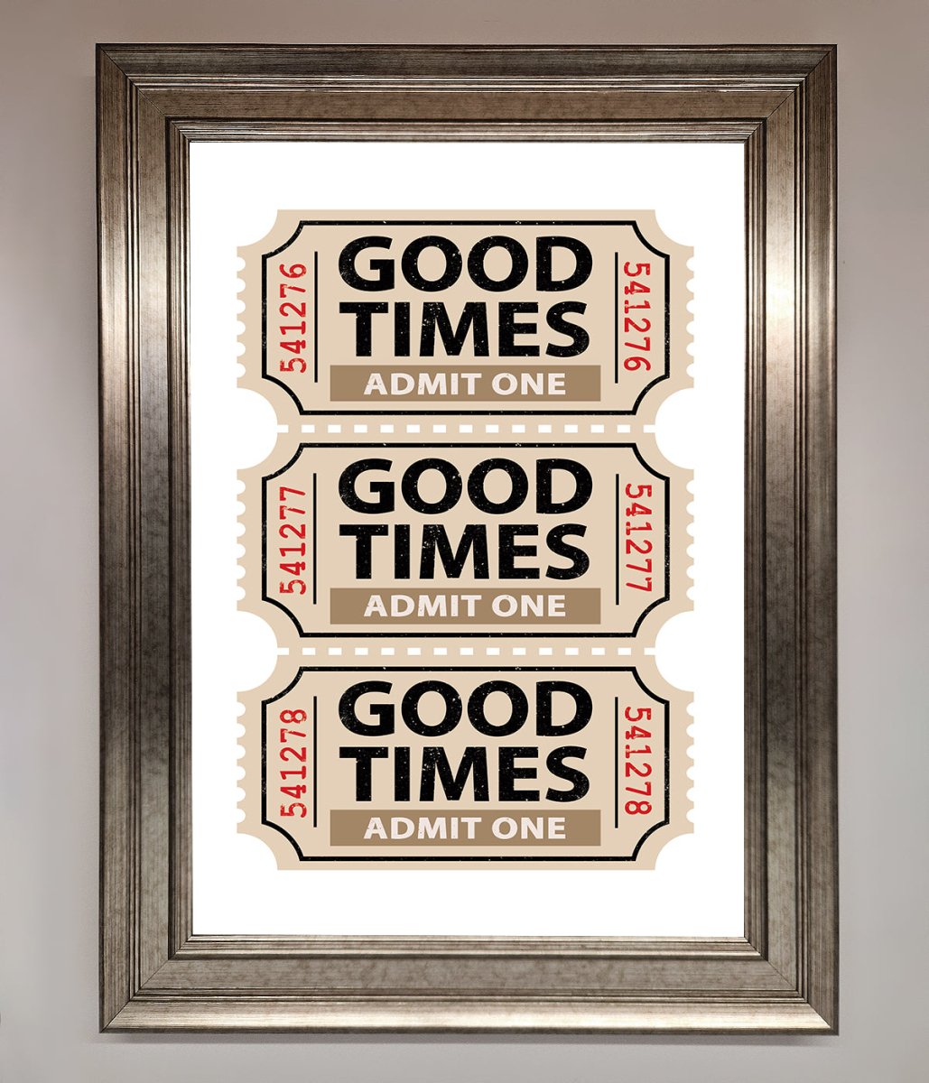 Good Times Beige Framed Wall Art