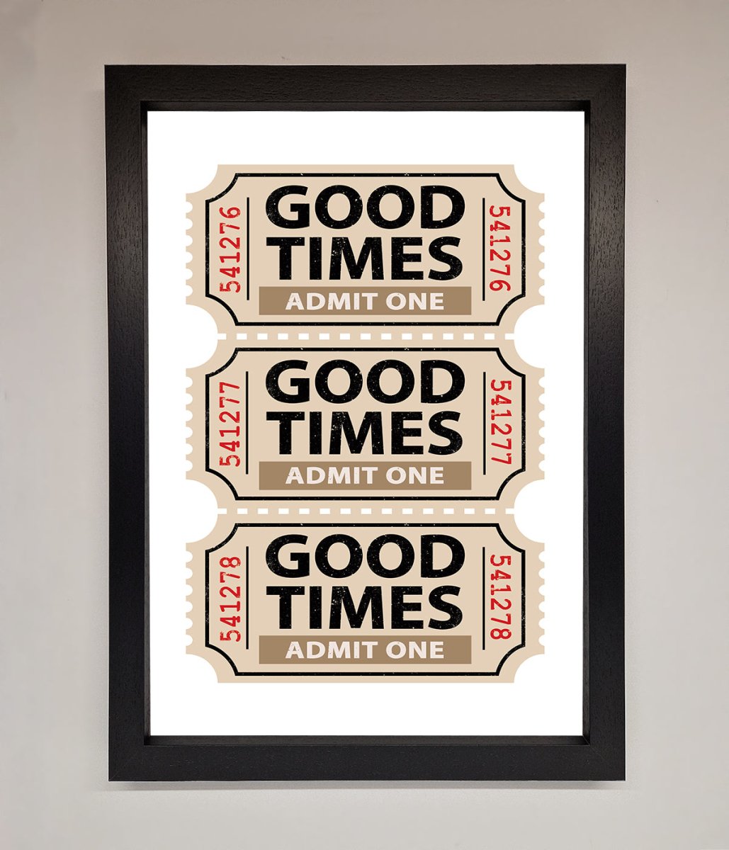 Good Times Beige Framed Wall Art