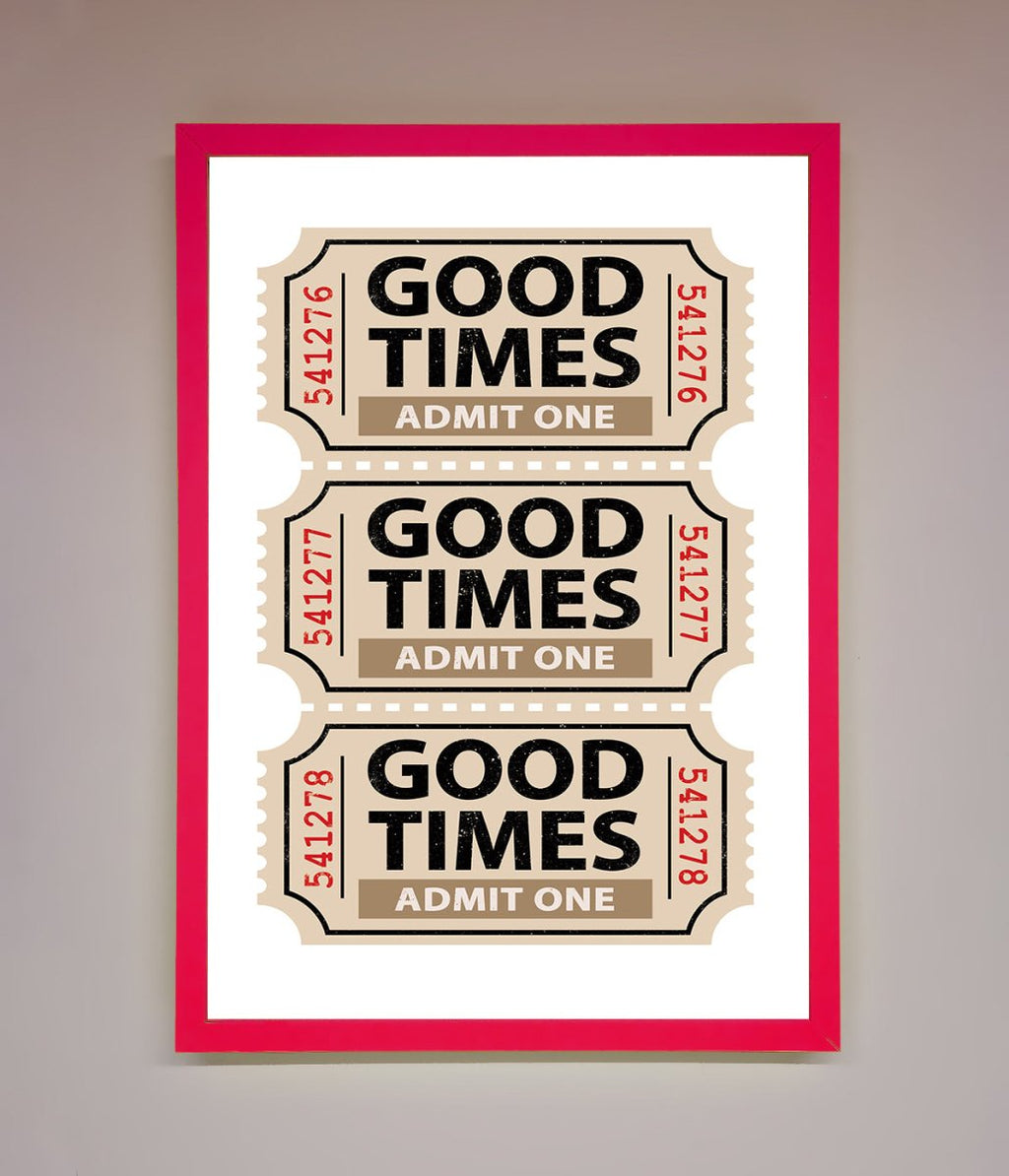 Good Times Beige Framed Wall Art