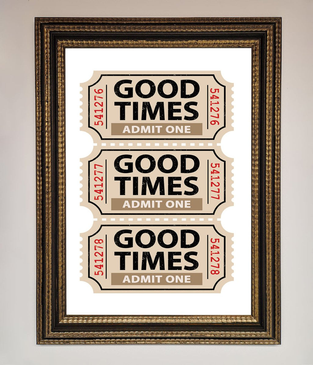 Good Times Beige Framed Wall Art