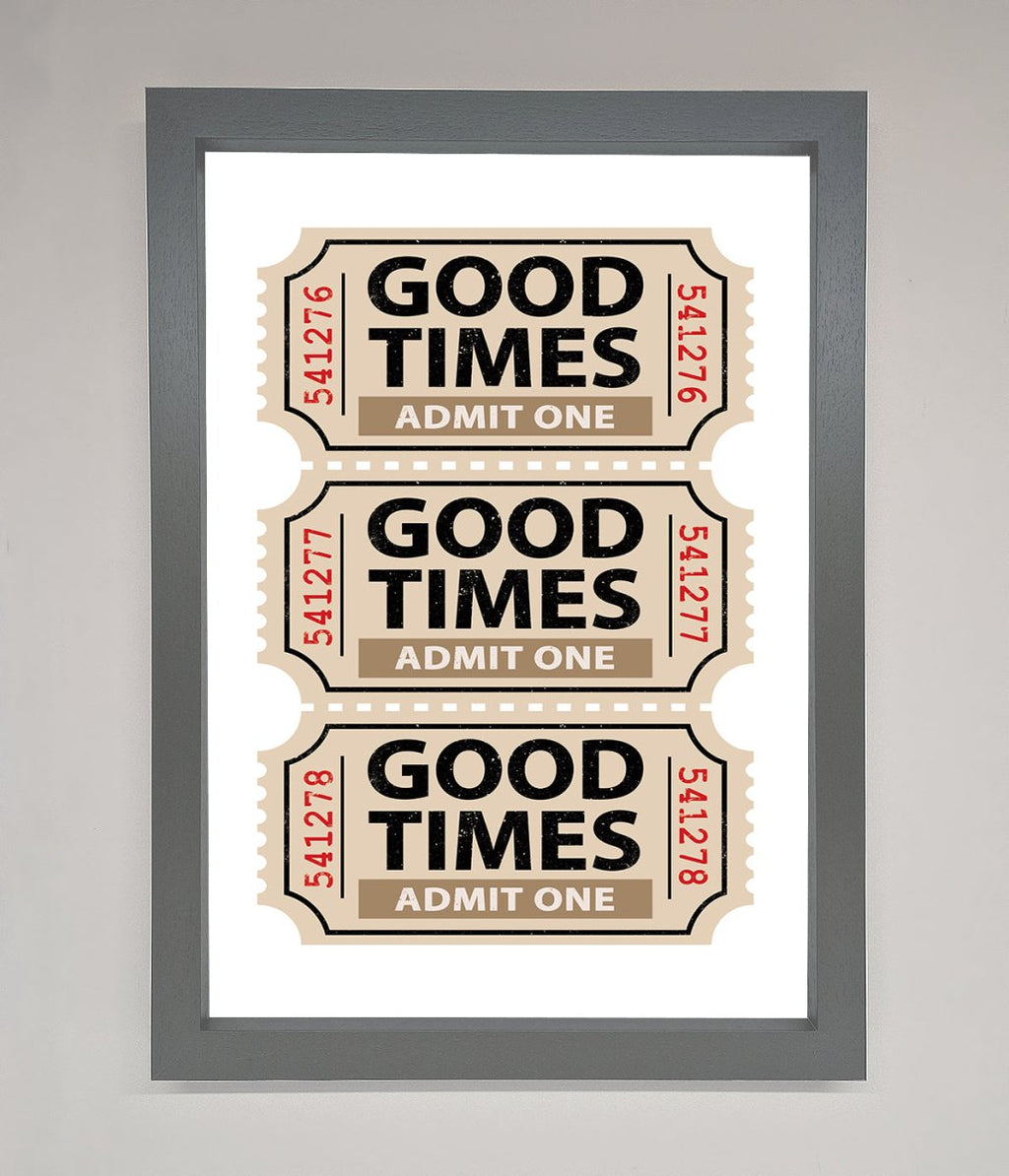 Good Times Beige Framed Wall Art