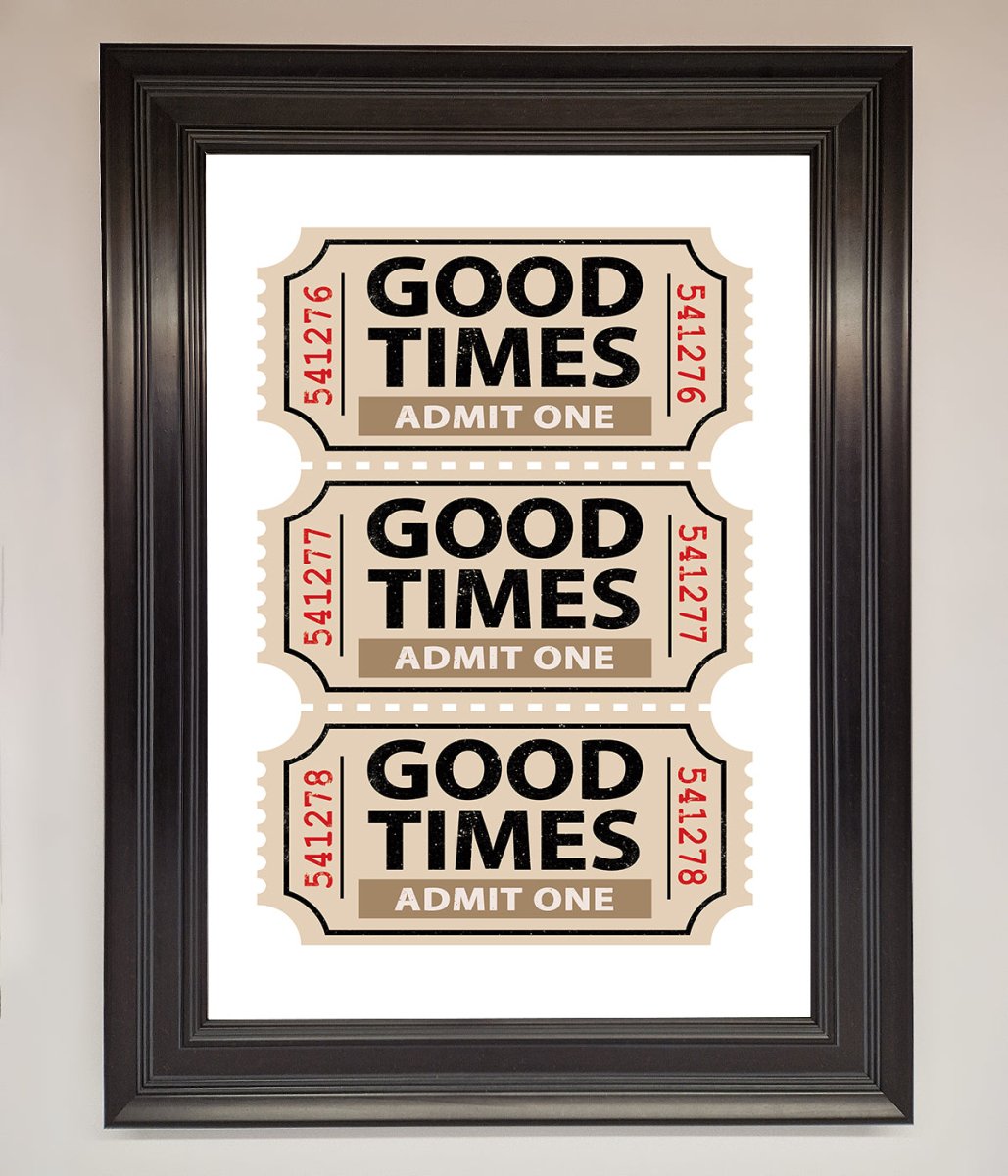 Good Times Beige Framed Wall Art