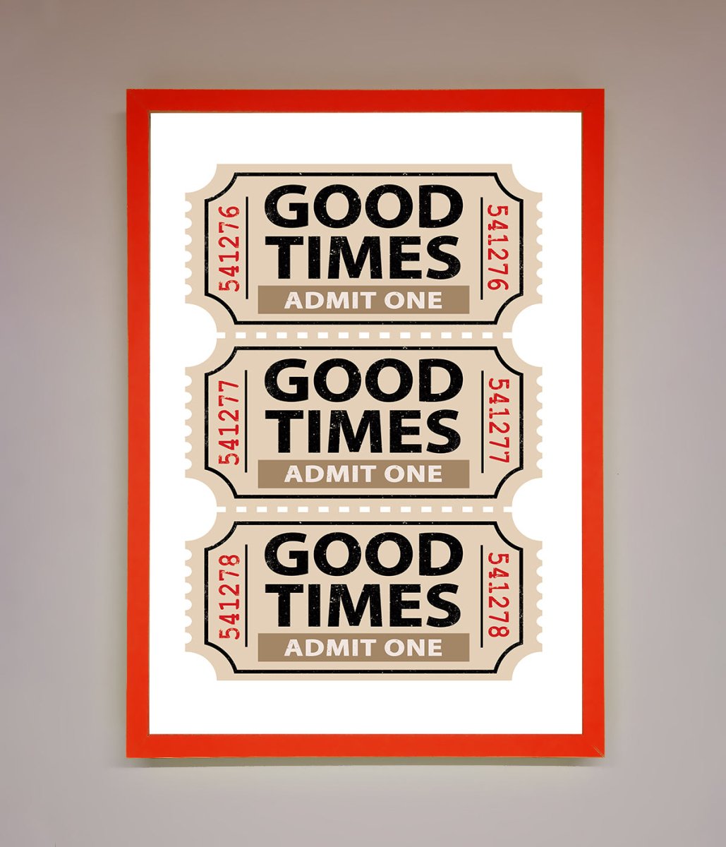 Good Times Beige Framed Wall Art