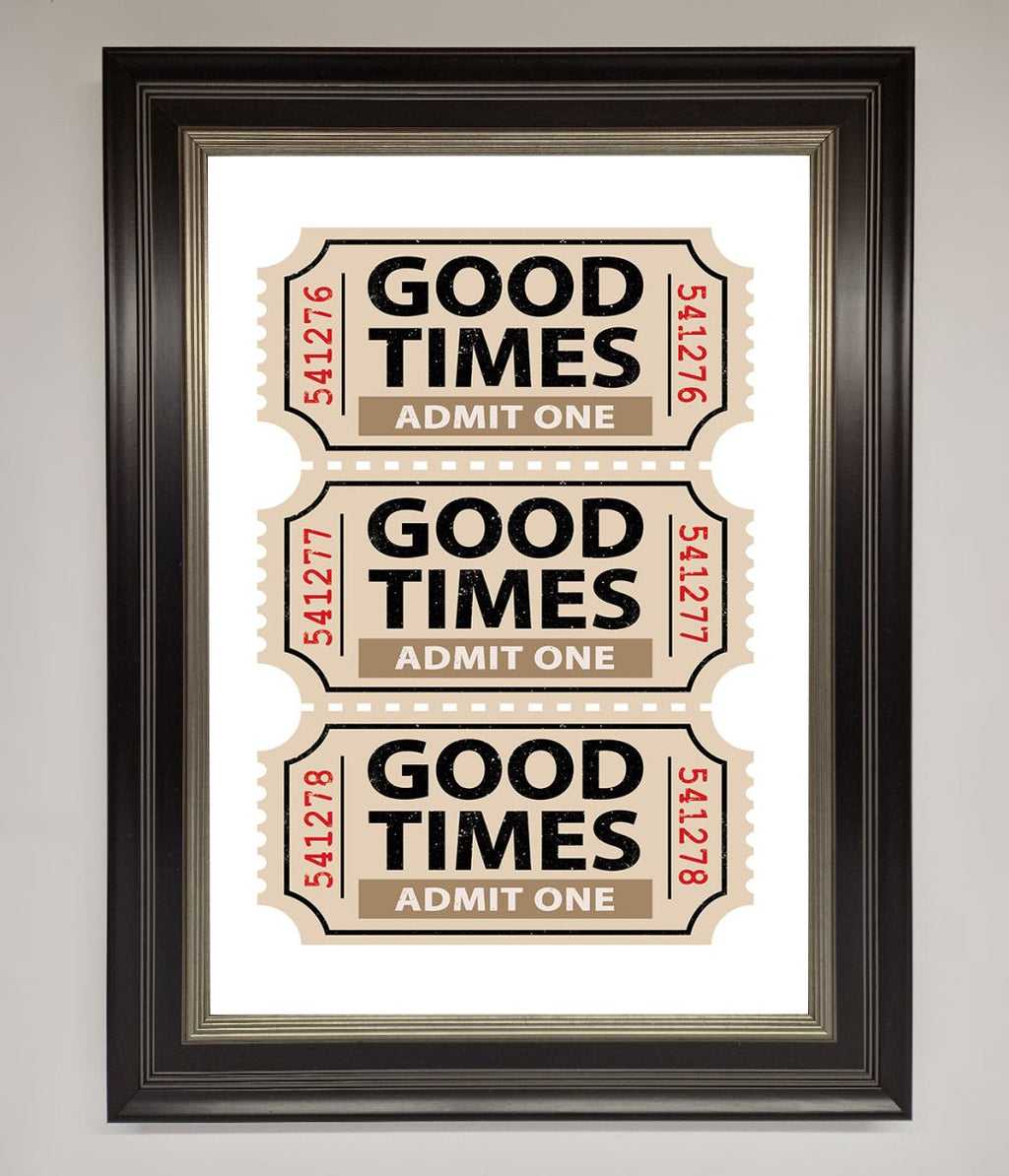Good Times Beige Framed Wall Art