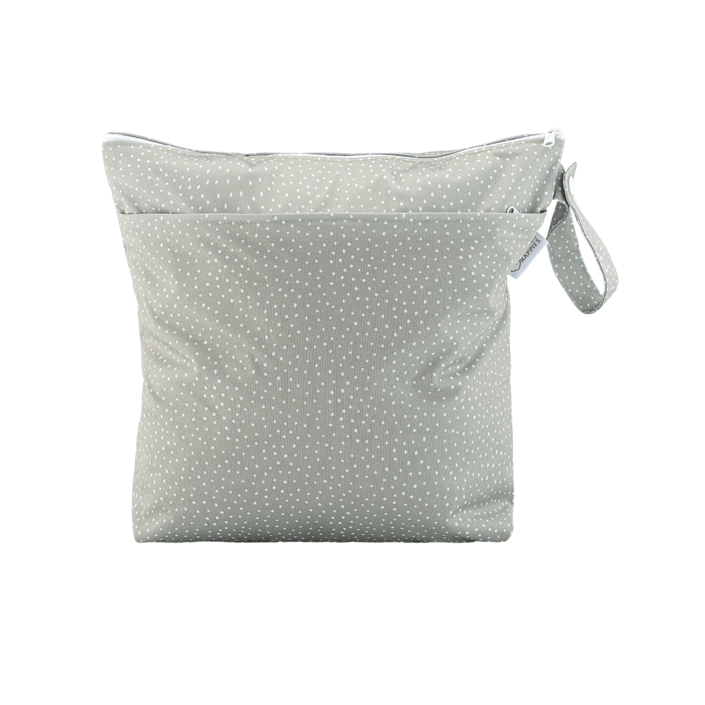 Grab and Go Nappy Wet Bag with Handle in Sage
