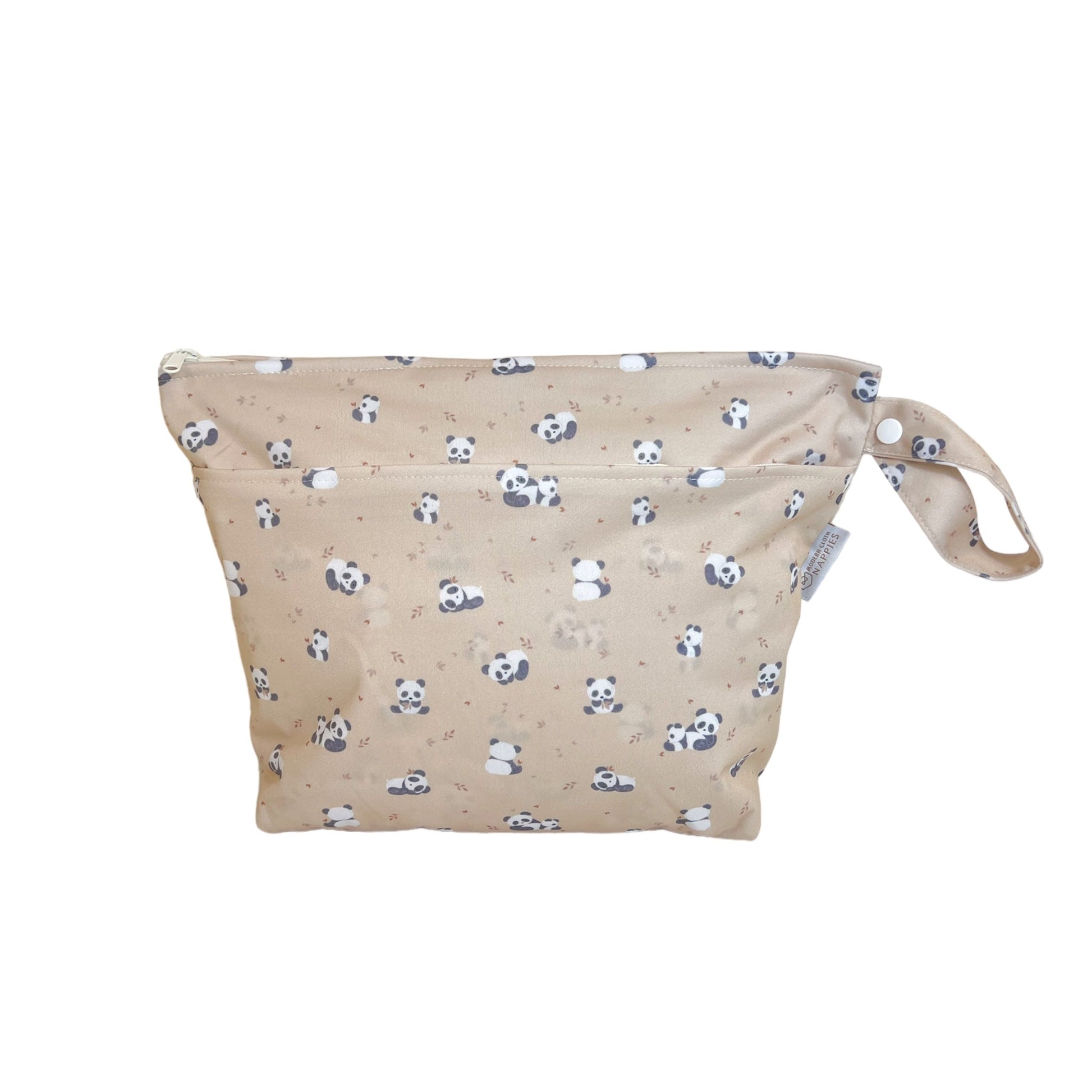 Grab and Go Nappy Wet Bag with Handle in Panda Print