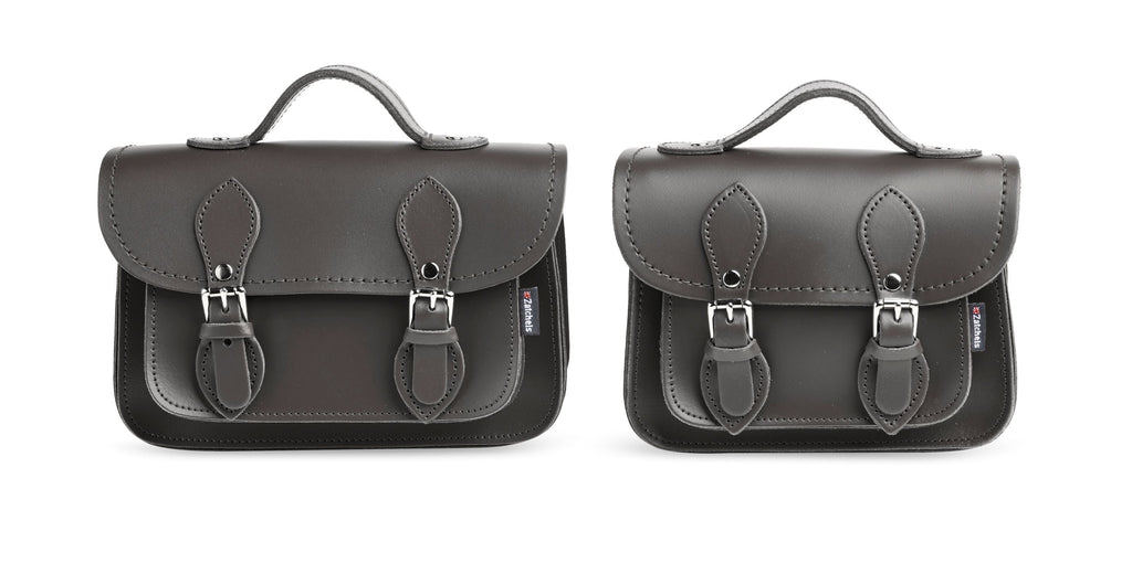 Handmade Leather Micro Satchel in Graphite