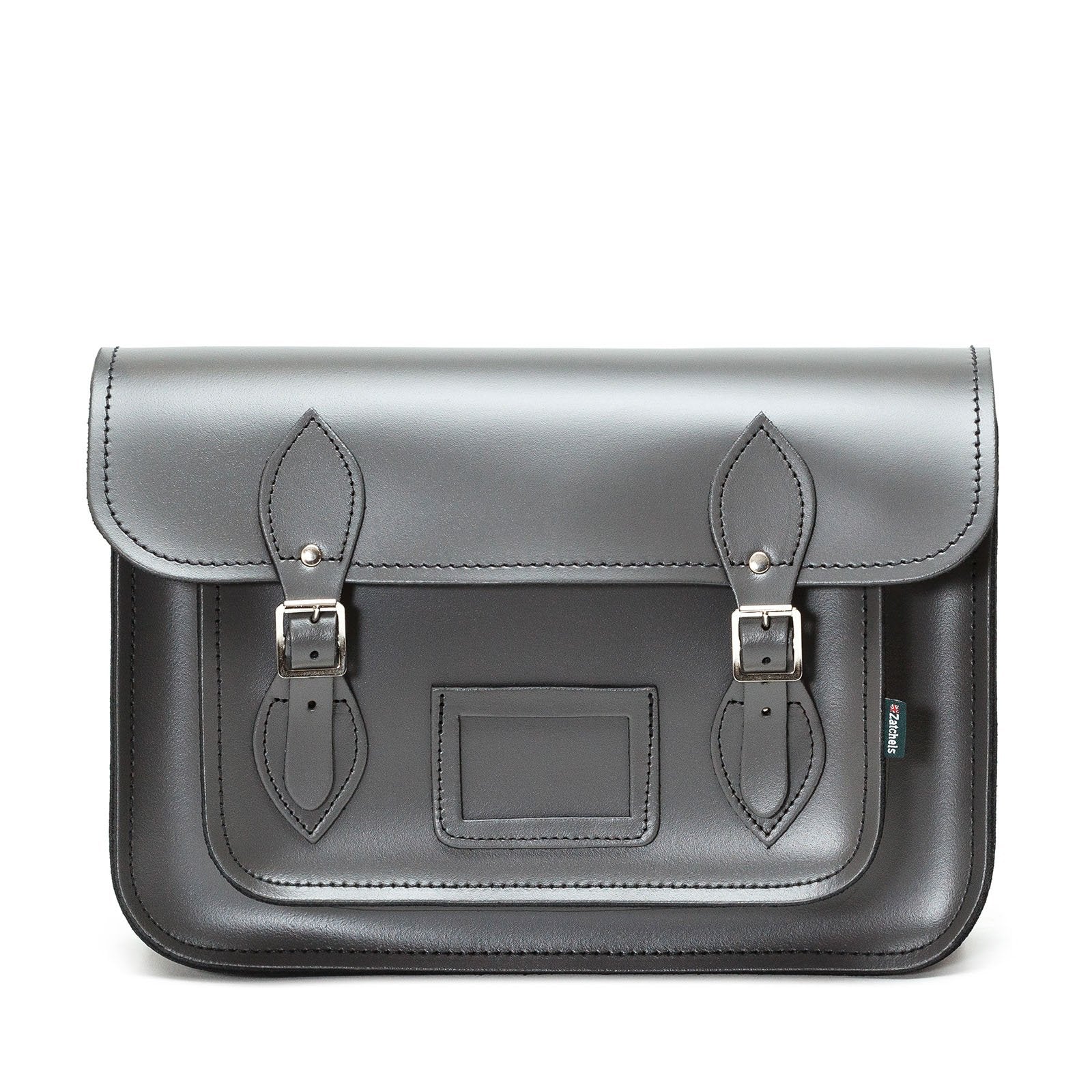 Handmade Leather Satchel in Graphite