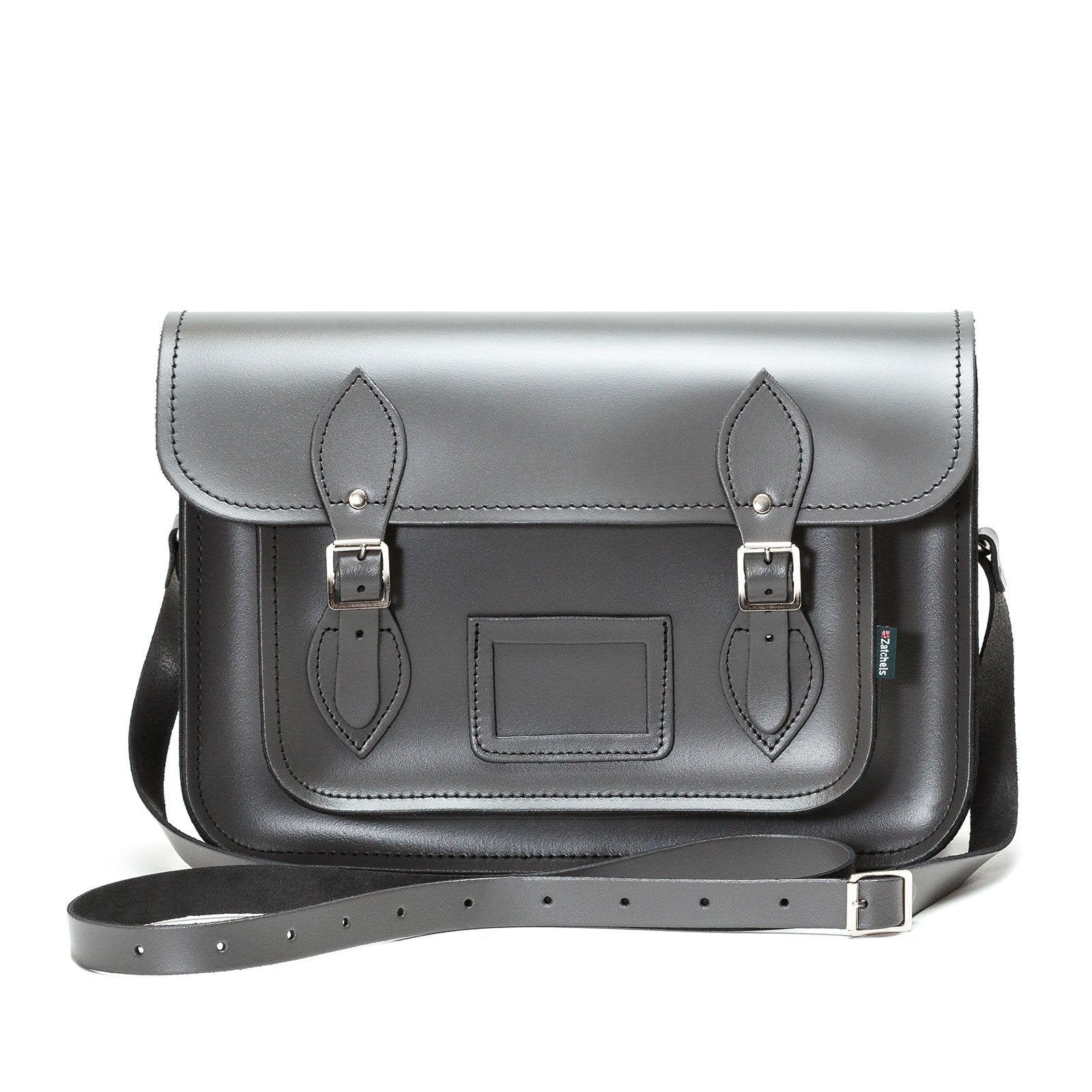Handmade Leather Satchel in Graphite