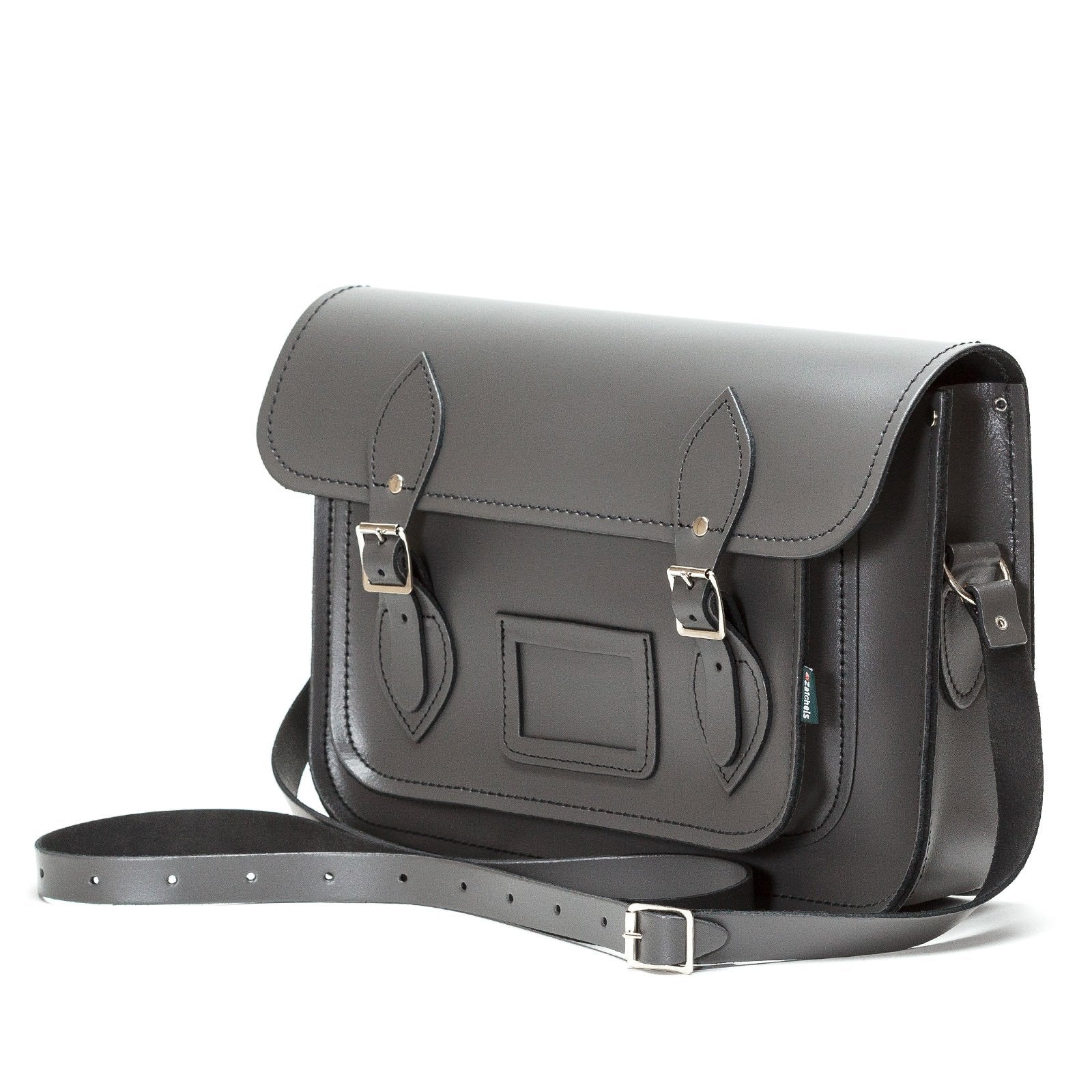 Handmade Leather Satchel in Graphite