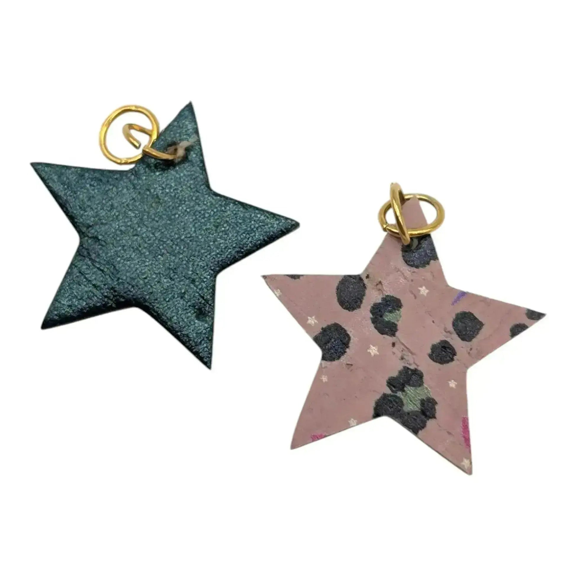 Green and Pink Star Cork Mini Charms