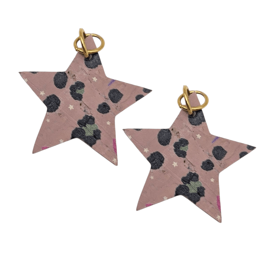 Green and Pink Star Cork Mini Charms