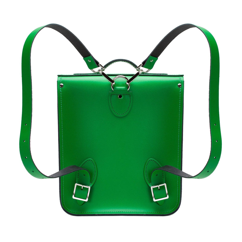 Handmade Leather City Backpack in Green